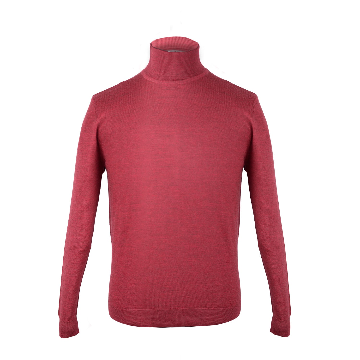 David Wej Men's Red Harry Wool Roll Neck Jumper - Wine In Red