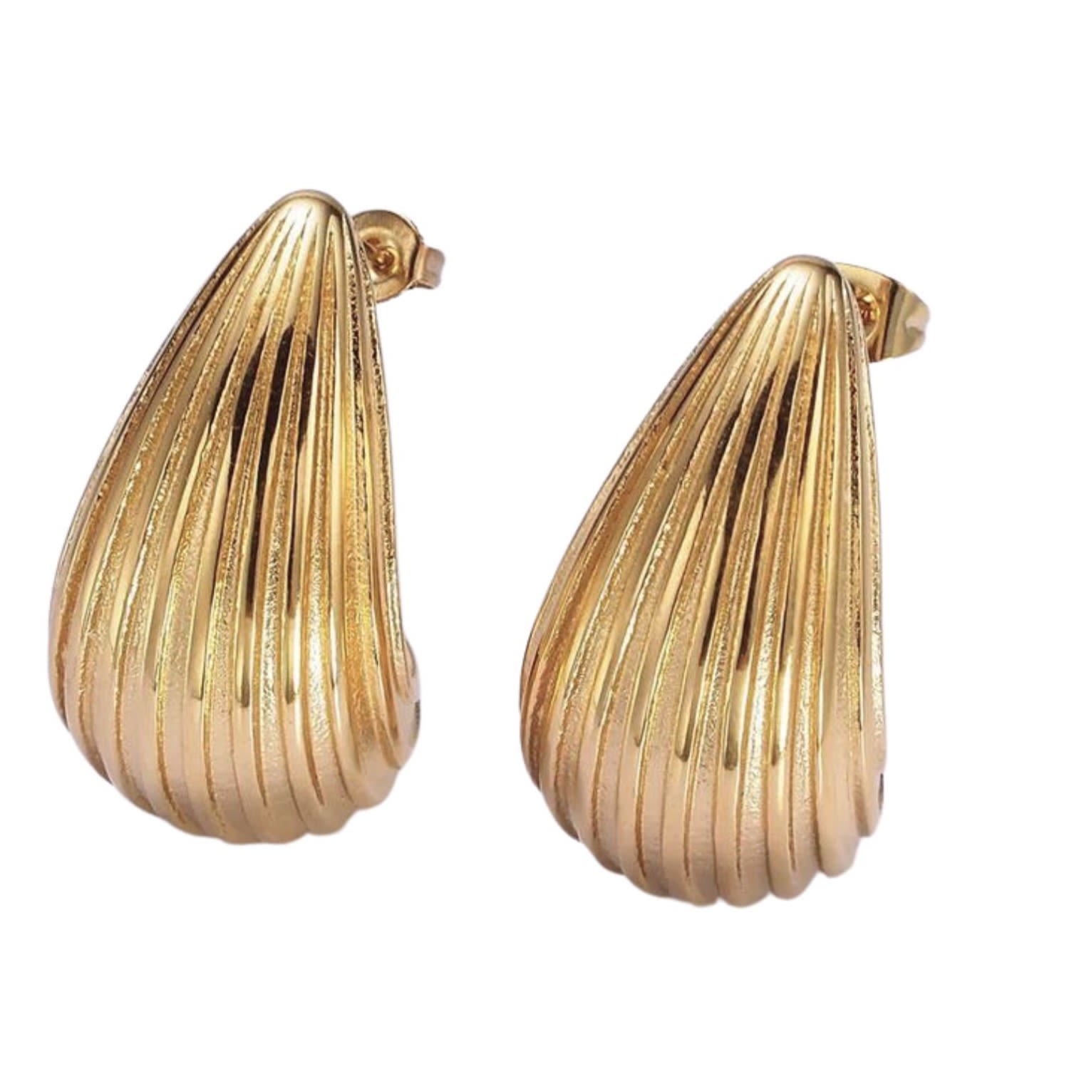 Women’s Gold Harlow Textured Rain Drop Earring Celine Collective