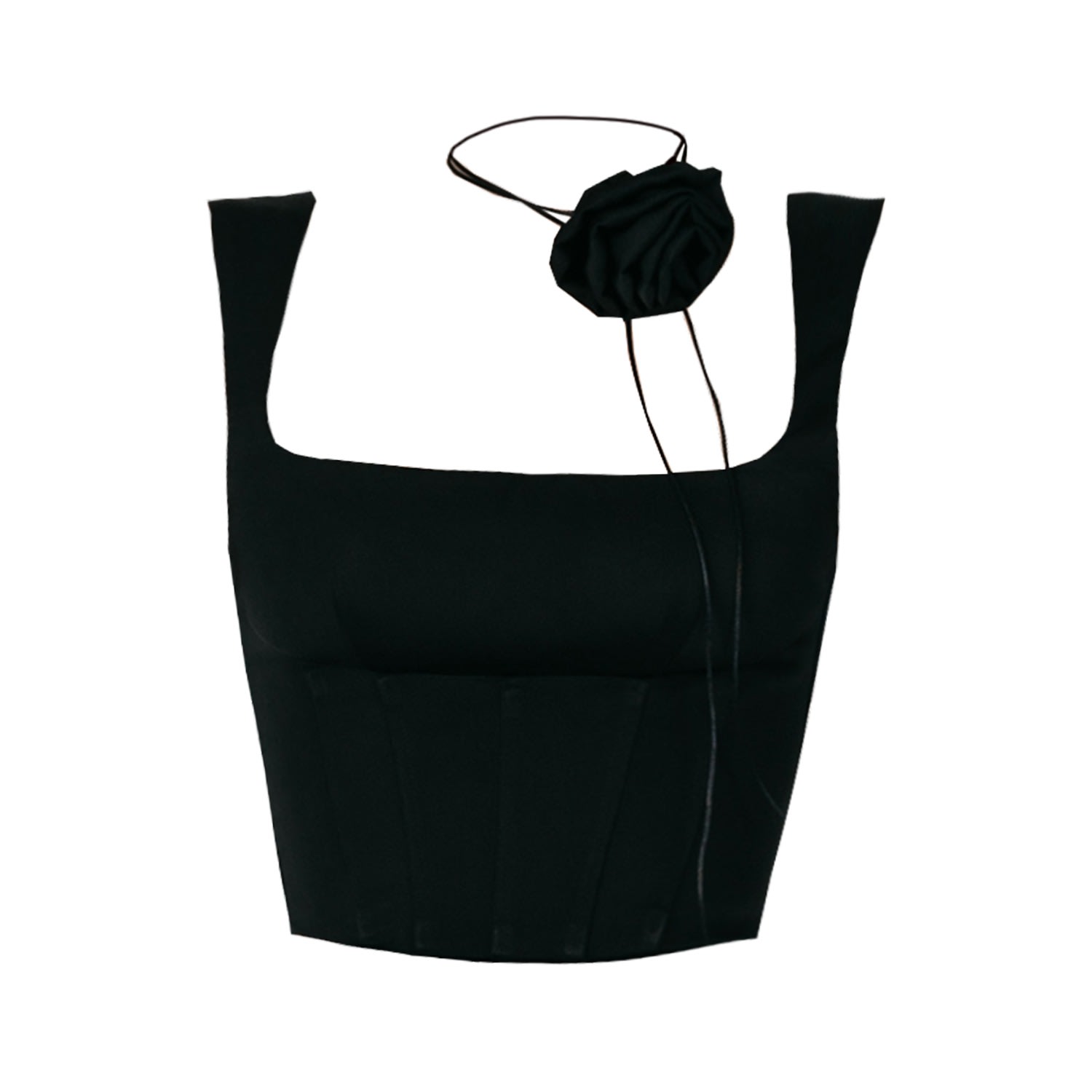 La Musa Women's Black Poker Corset In Black
