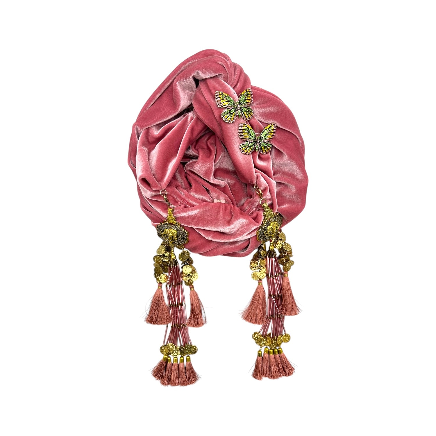 Julia Clancey Women's Pink / Purple Dusky Pink Butterfly's Dream Turban