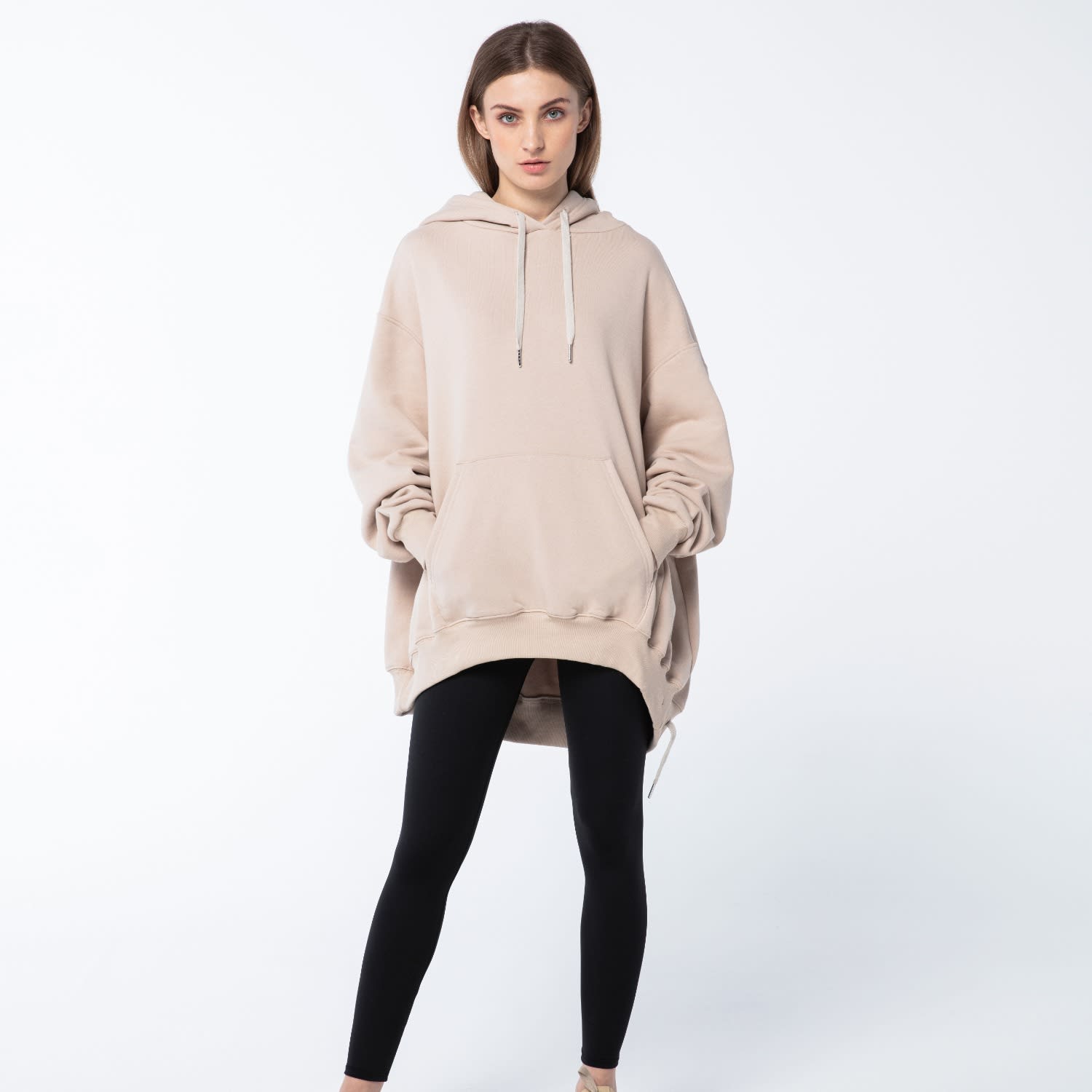 Thalé Blanc Women's Wisdom Cropped Hoodie in Beige L