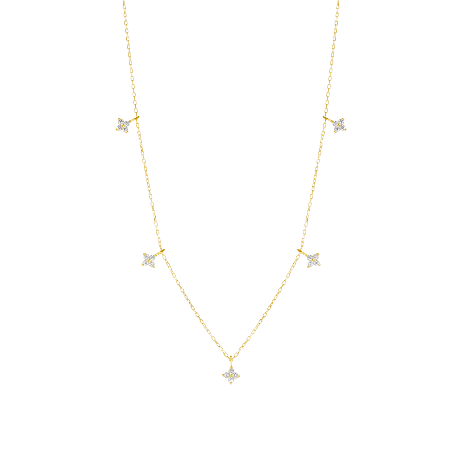 Spero London Women's Gold Plated Sterling Silver Four Leaf Clover Necklace In Gold