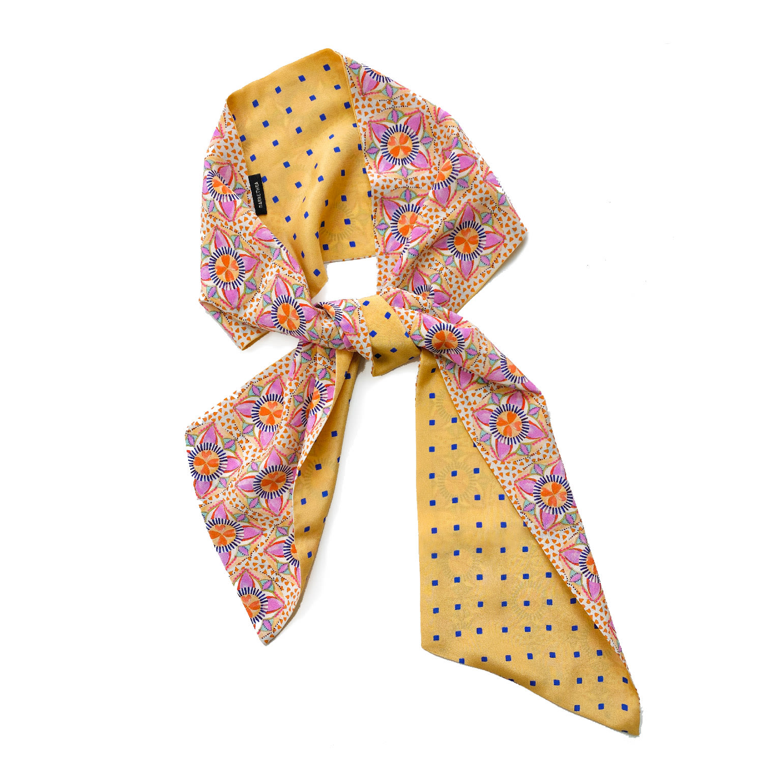 Maraethra Women's Mandala Heart Wide Silk Tie Scarf