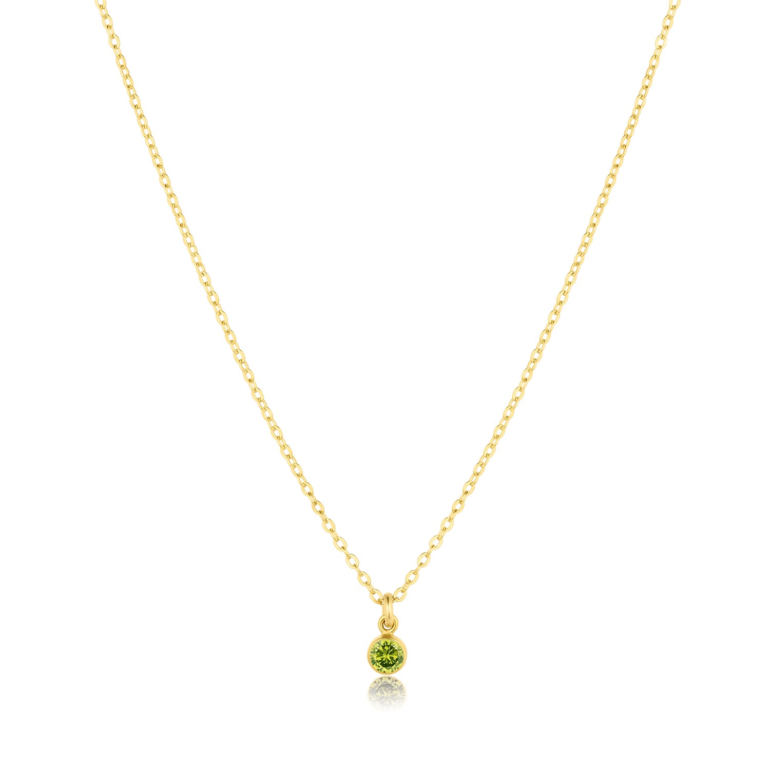 Set & Stones Women's Gold Birthstone Charm Necklace - August