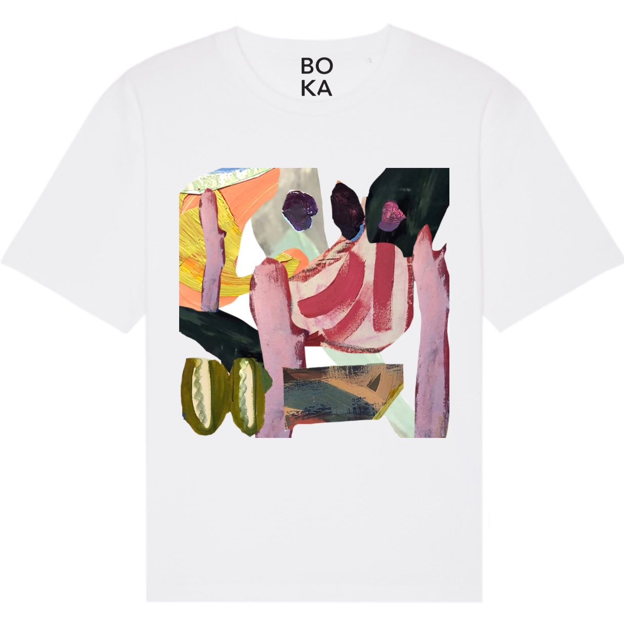 Boutique Kaotique Women's White Mixed Feelings Organic Cotton T-shirt. In White