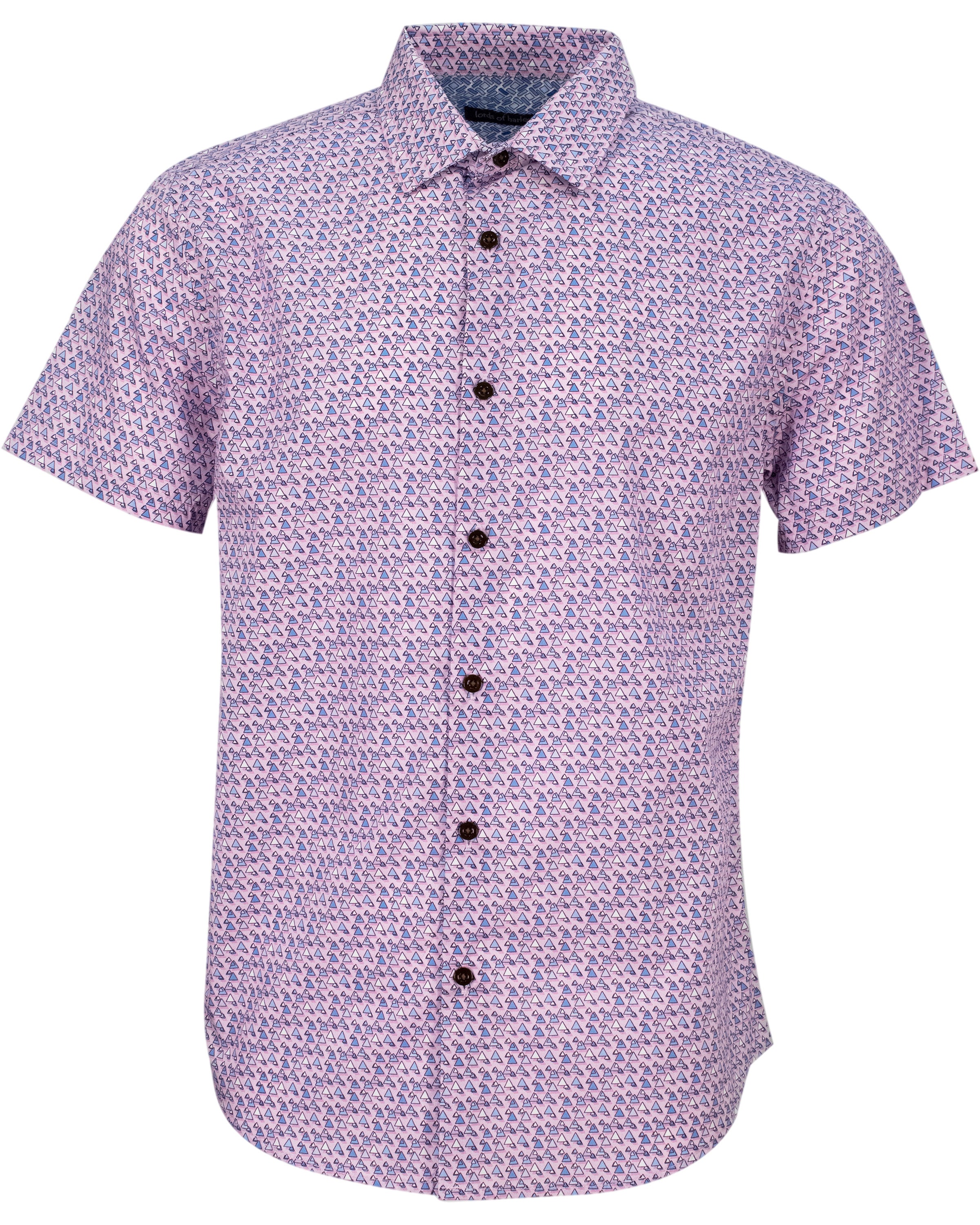 Men’s Pink / Purple Scott Floating Triangles Shirt - Pink Large Lords of Harlech
