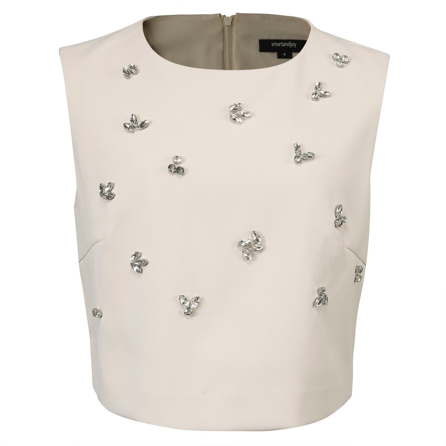 Smart And Joy Women's Sleeveless Embroidered Top - White In Neutral