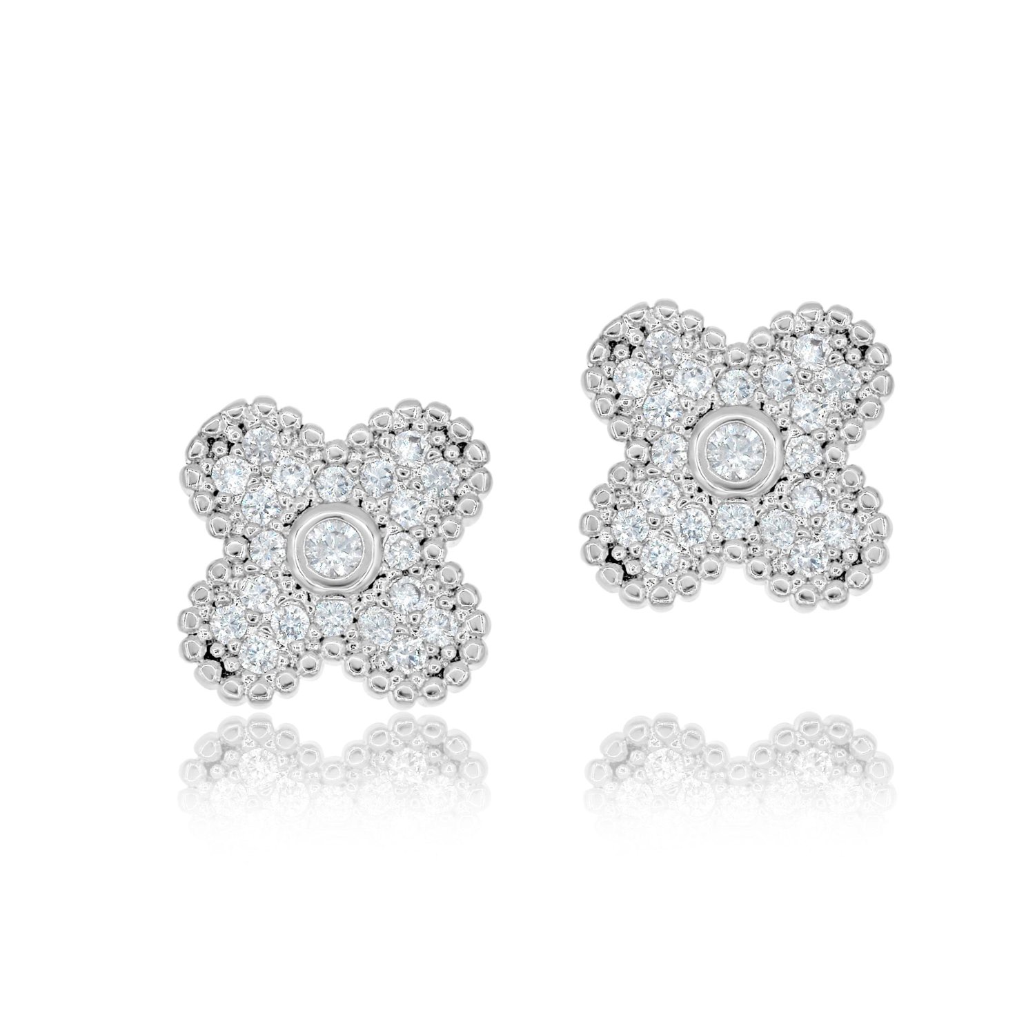 Shymi Women's Small Clover Earrings - Silver In Metallic