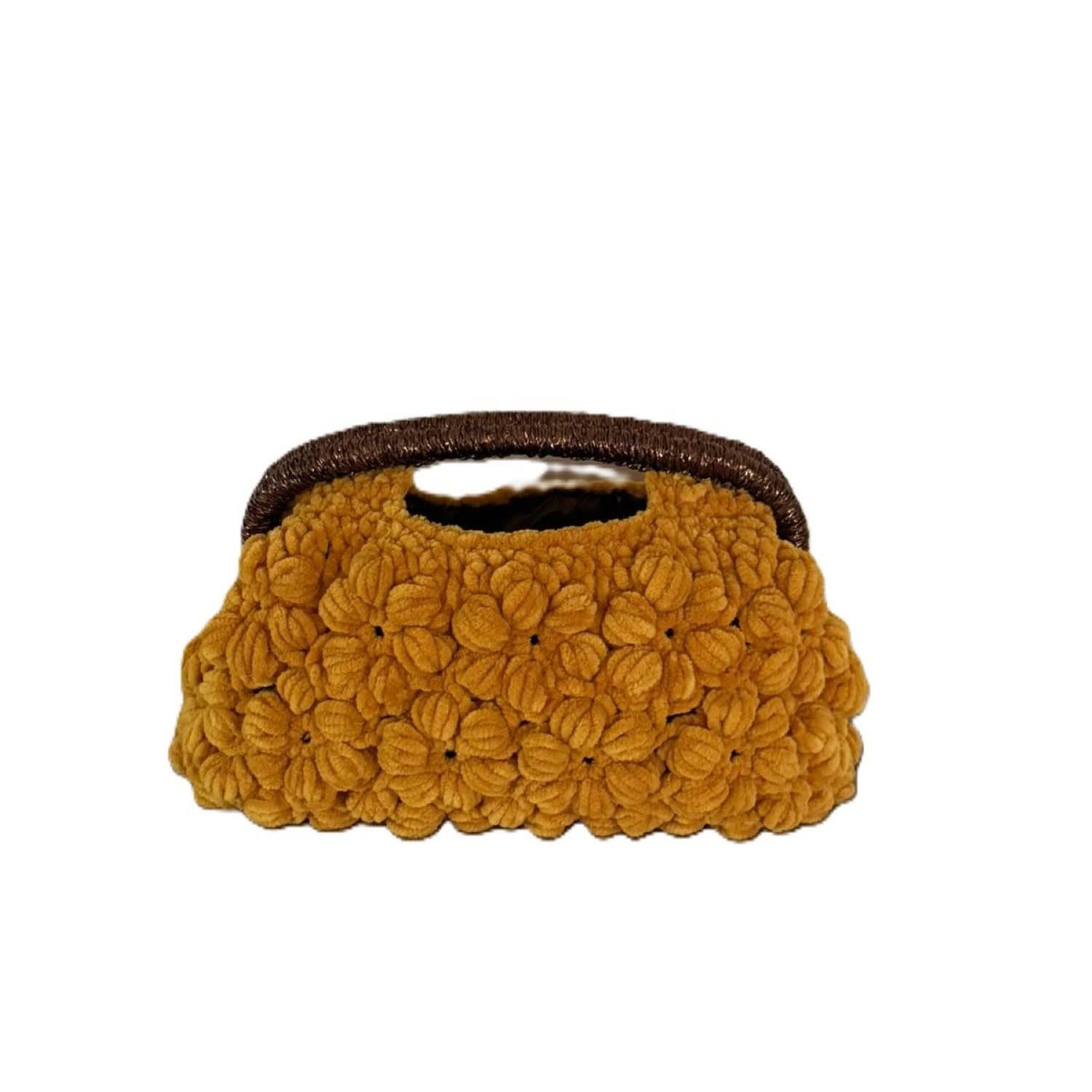 Springmoonatelier Women's Yellow Handmade Mustard Velvet Handbag – Soft, Elegant & Chic In Yellow