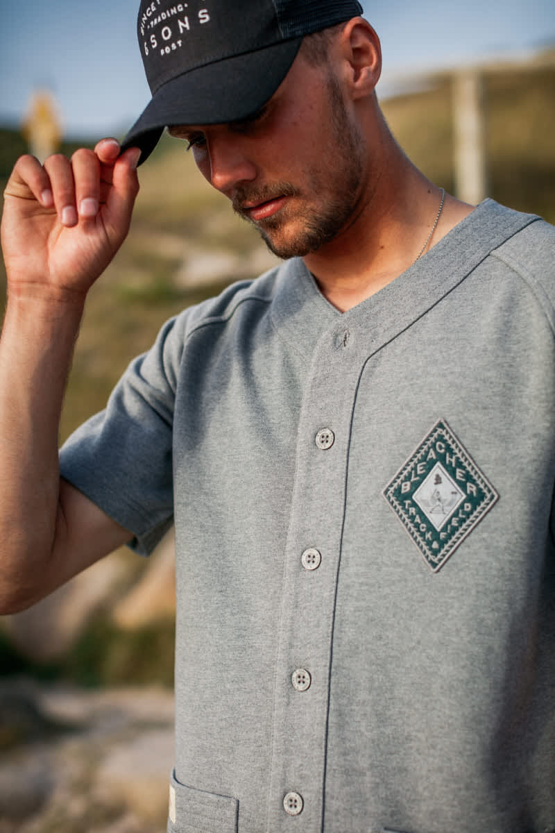 SONS Bleacher Baseball Shirt Grey Marl L