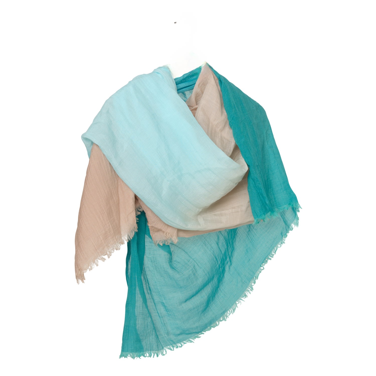 Women's Neutrals / Blue / Green Ombre Teal Taupe Beach Coverup Wrap Scarf | Tiger and the Monkey