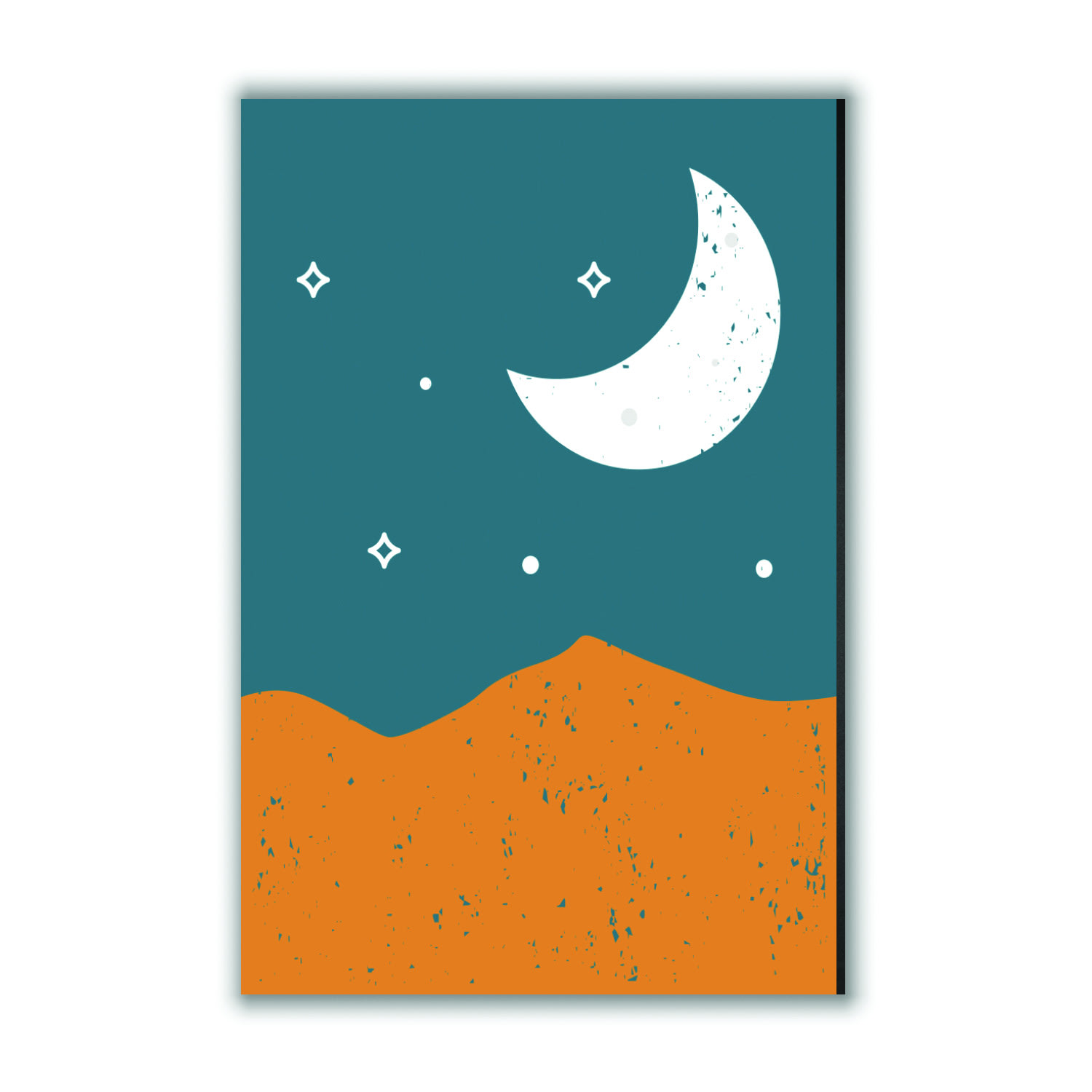 Yellow / Orange Moonrise Over The Mountain Extra Small Stanley Print House