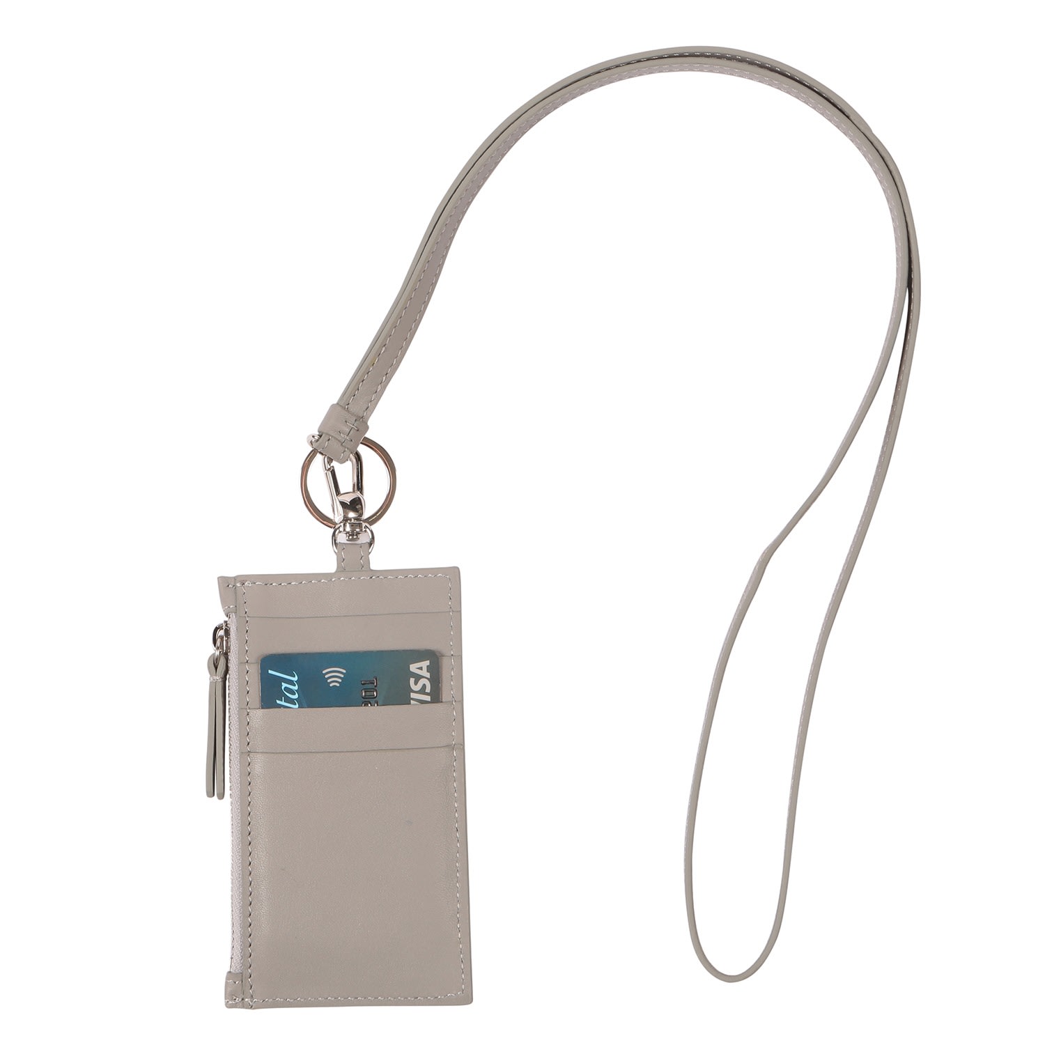 Sjw Bags London Women's Nicky Leather Neck Wallet In Grey In Neutral