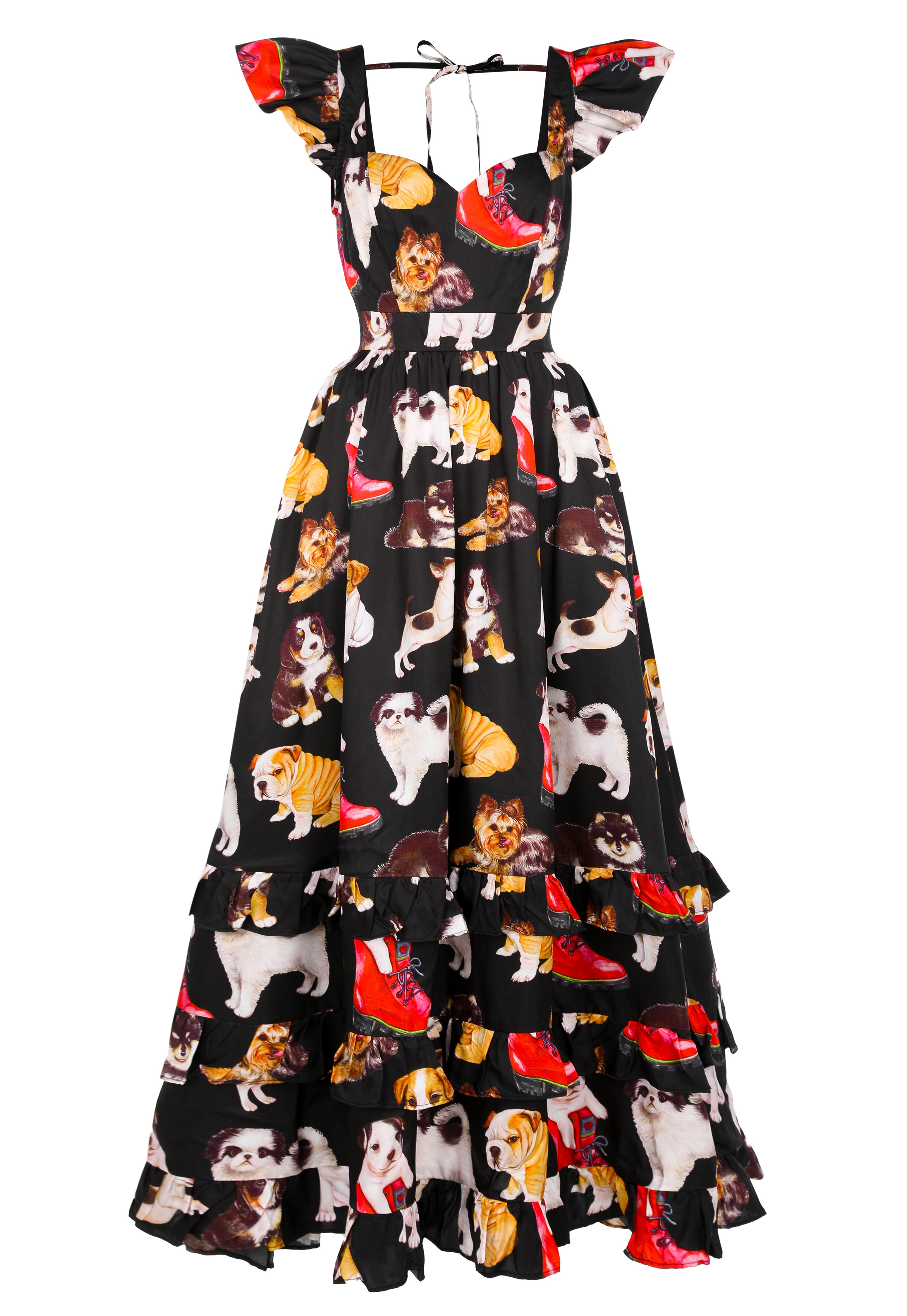 Women’s Black Puppy Love Fairytale Dress Large Poppy Angeloff