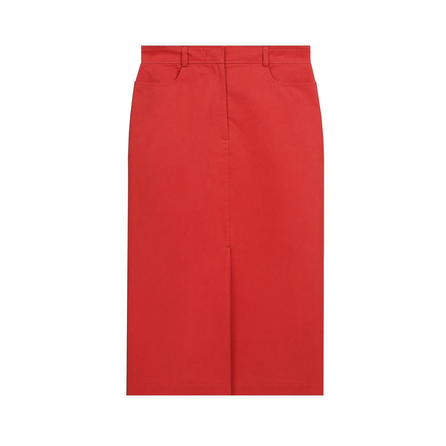 Inavati Women's Yellow / Orange Denim Midi Skirt In Orange Shade