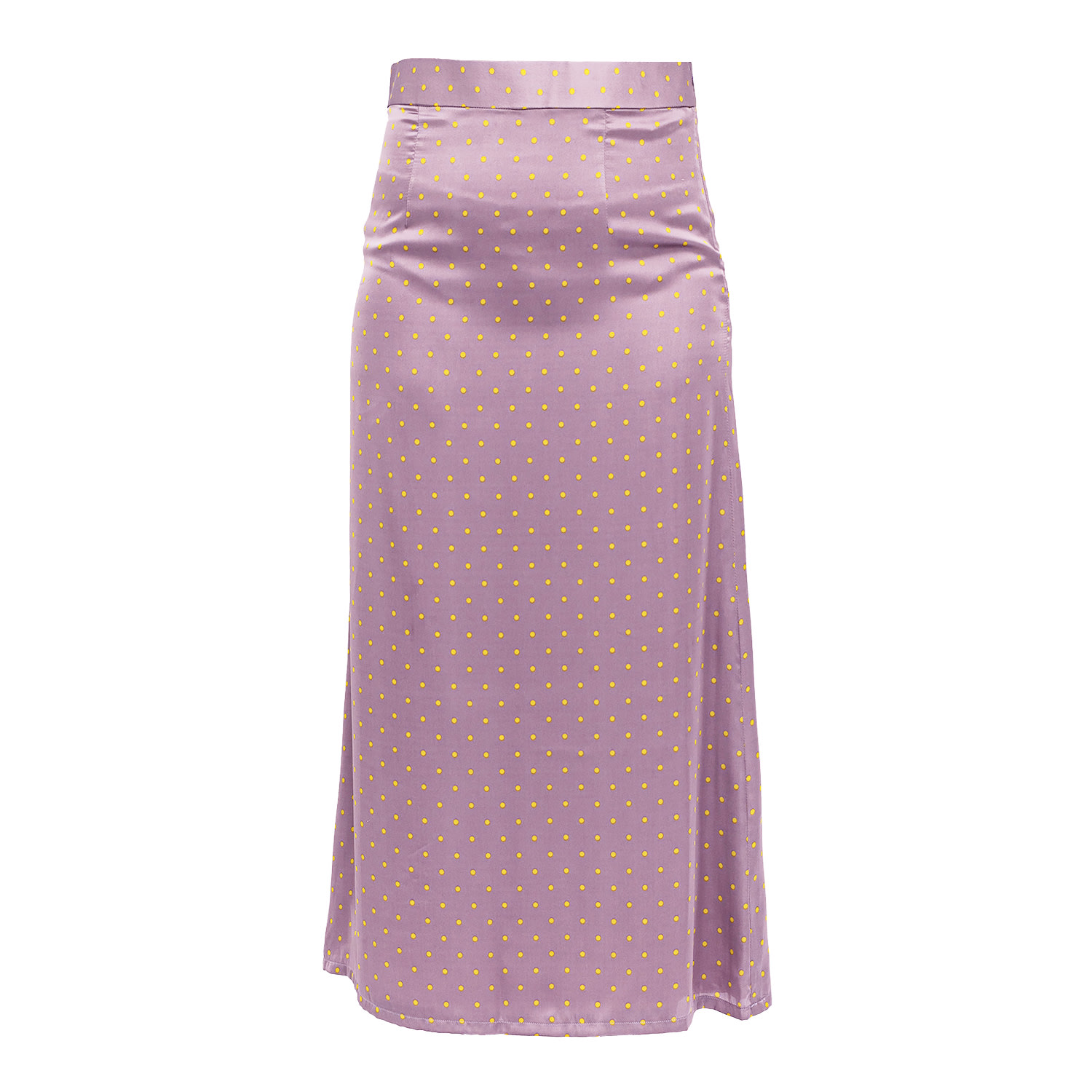 Janara Jones Women's Neutrals / Pink / Purple Lavender Polkadot Print Satin Low-waisted Maxi Skirt In Pink/purple