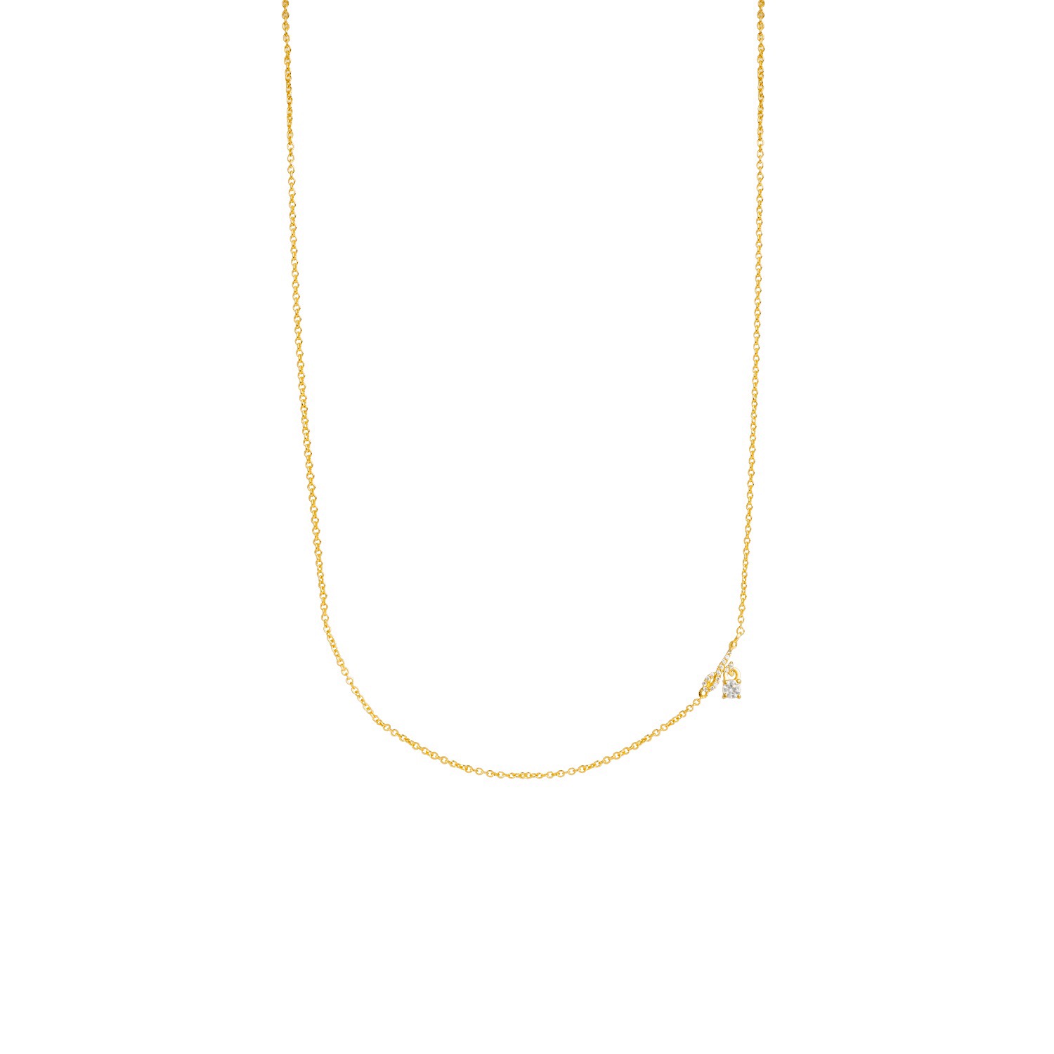Lavani Jewels Women's Gold / White Zircon "j" Initial Necklace In Gold