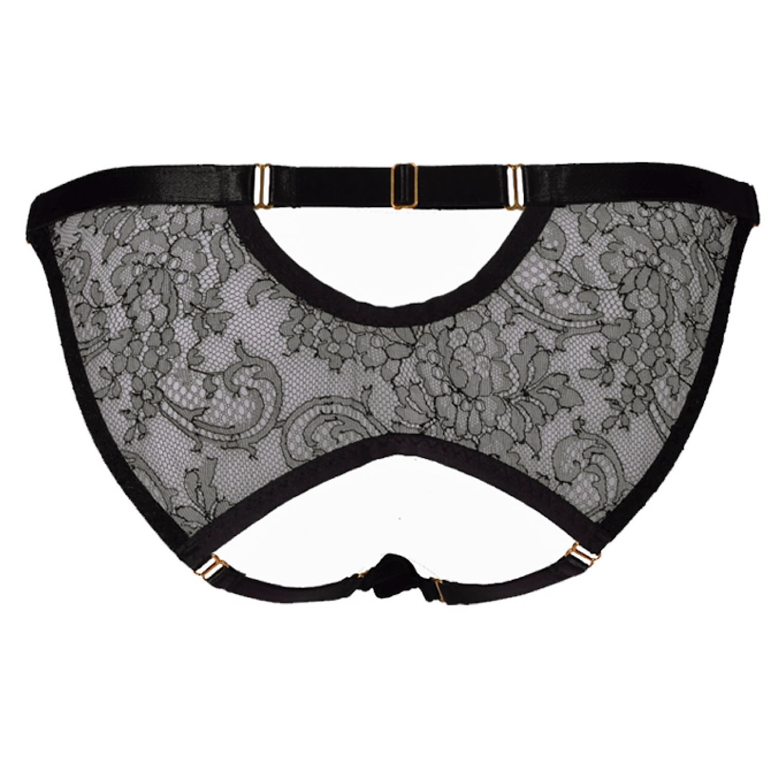 Something Wicked Women's Black Annabel Lace Ouvert Open Brief