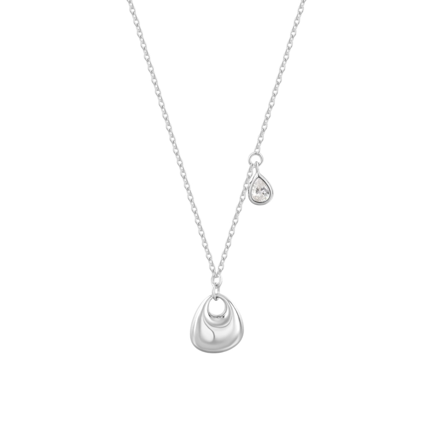 Vanchi Women's Nora Double Pendant Necklace In Silver In Silver
