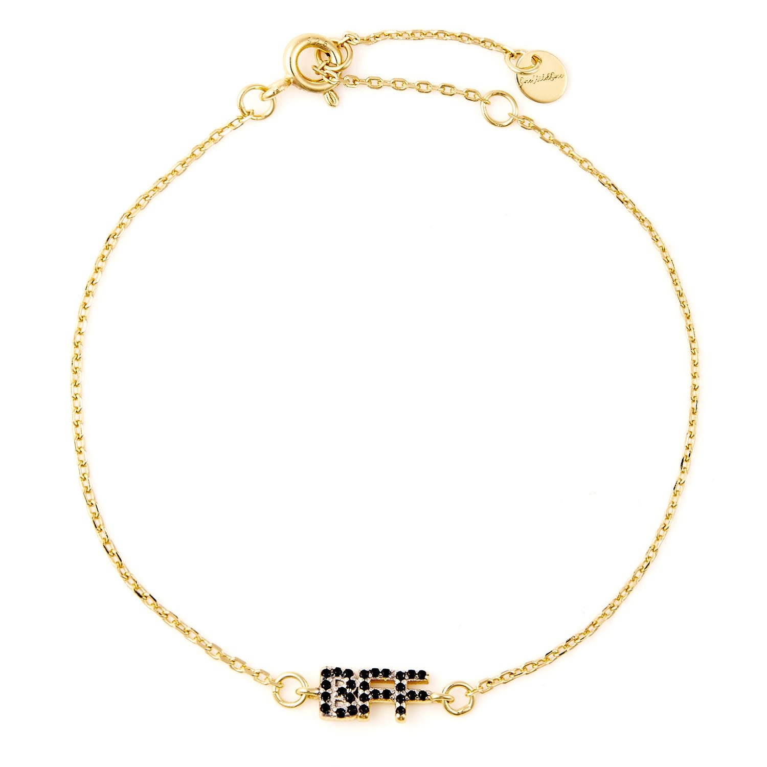 Onewildone Women's Black / Gold Always Better Together Best Friend Bracelet