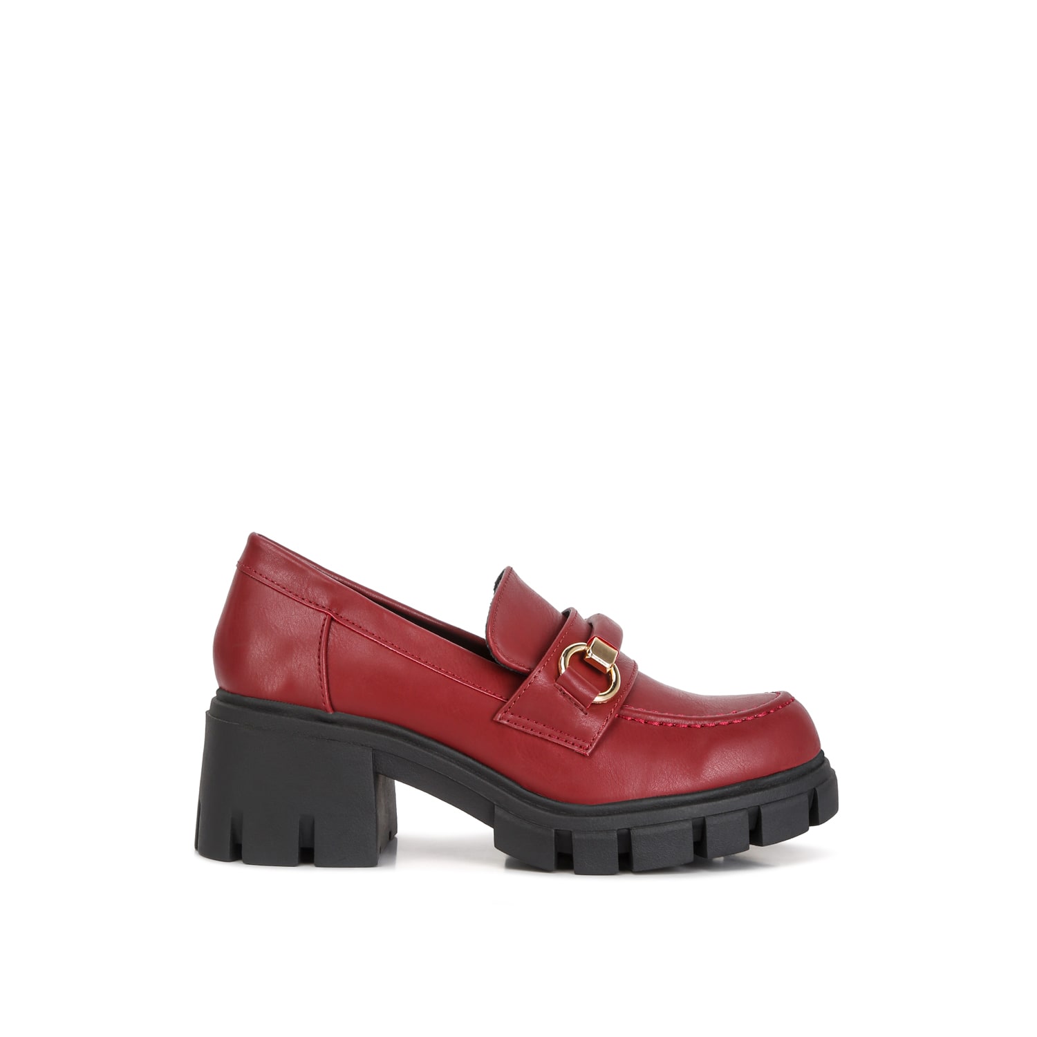 Rag & Co Women's Red Evangeline Chunky Platform Loafers In Burgundy