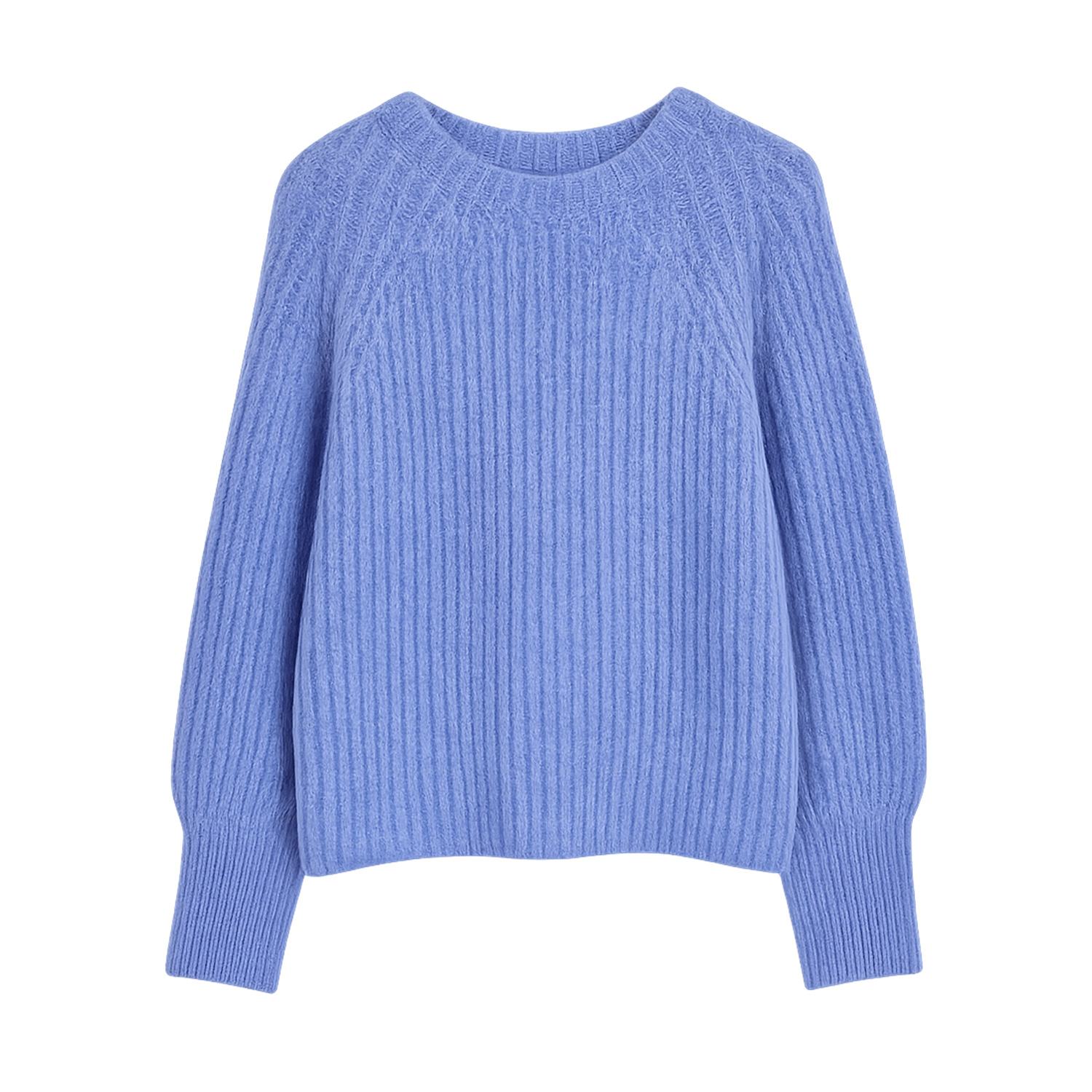 Yumi Women's  Blue Knitted Relax Fit Jumper In Blue