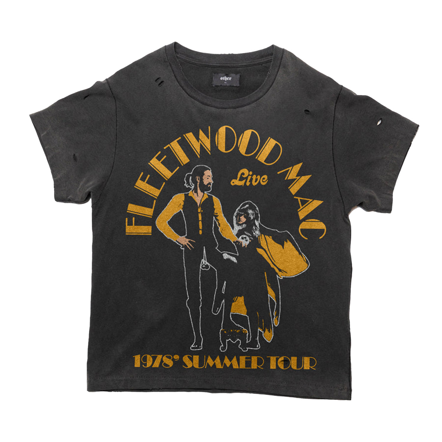 Fleetwood Mac 1978 Summer Tour Vintage Band T Shirt Heavy Relic Black by Other