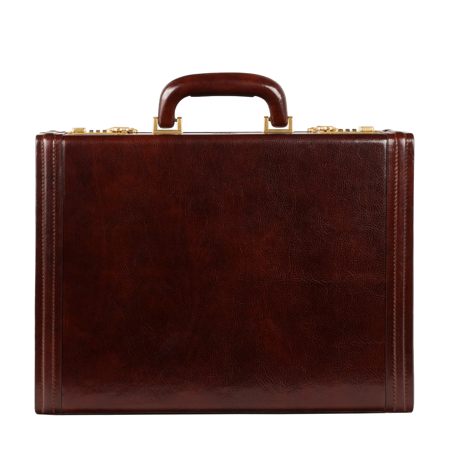Time Resistance Men's Brown Leather Large Attaché Case Briefcase - A Legacy In Brown