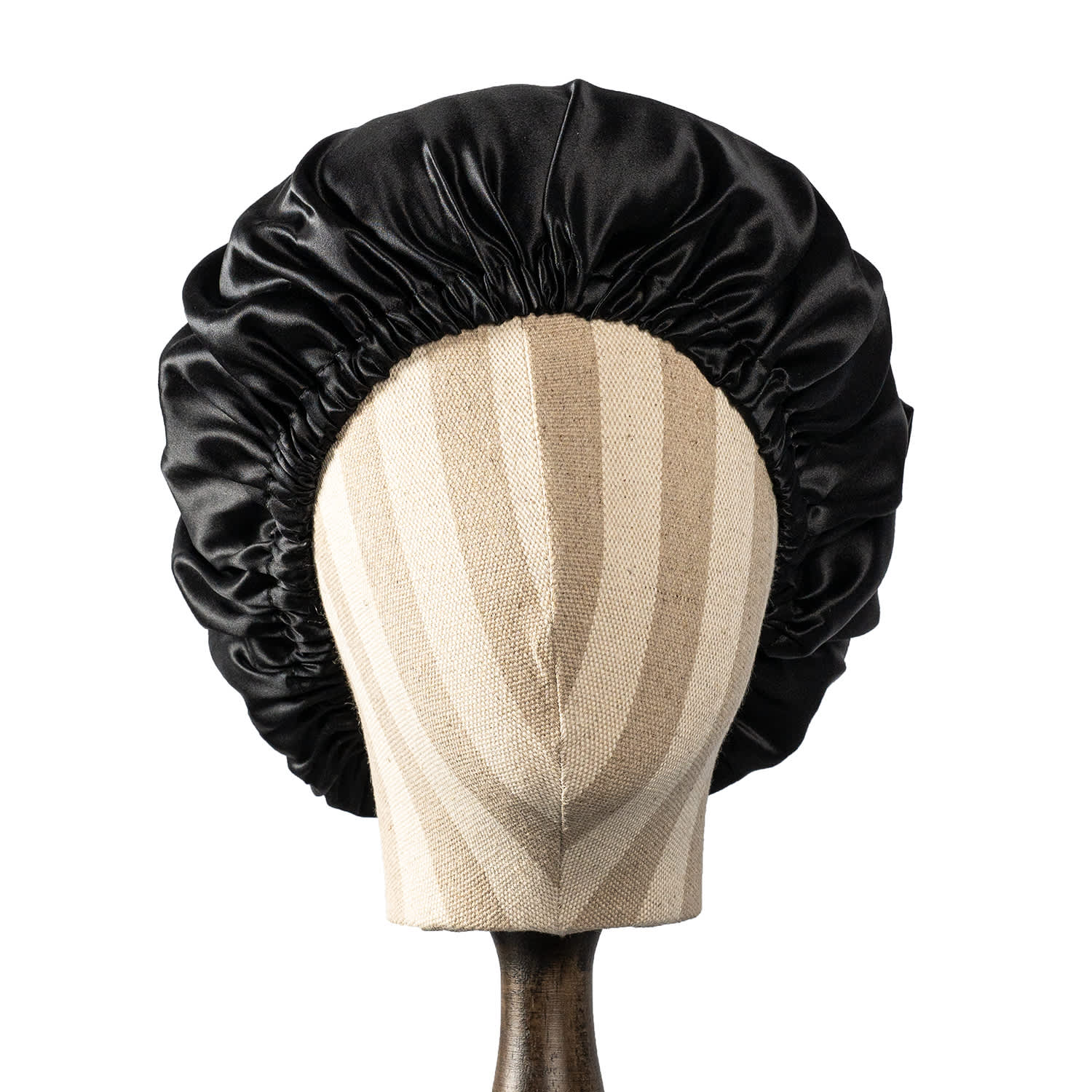 Pure Mulberry Silk Black Hair Bonnet | Single Layer With