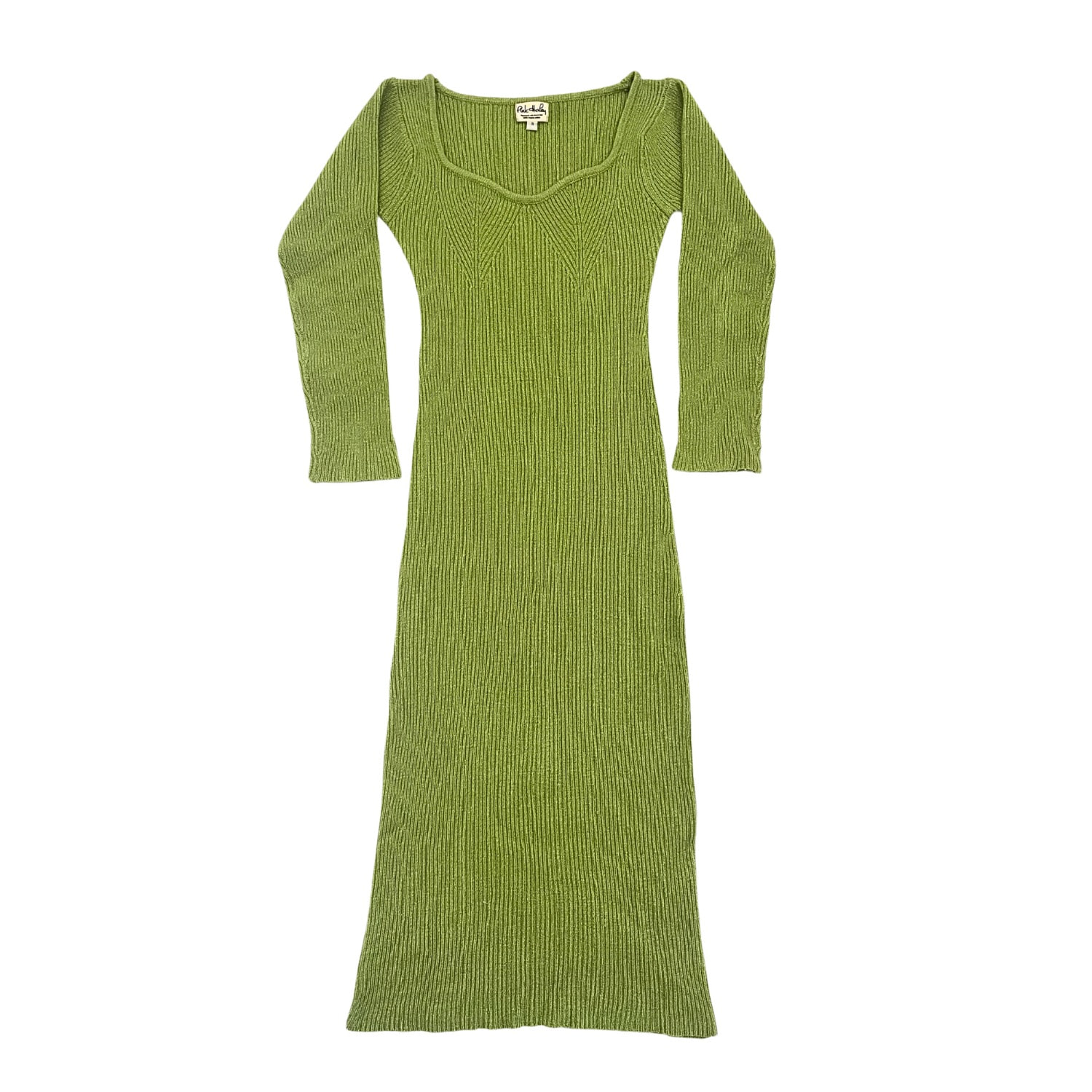 Pink Haley Women's Green Erin Long Sleeves Knit Dress In Limerick In Green