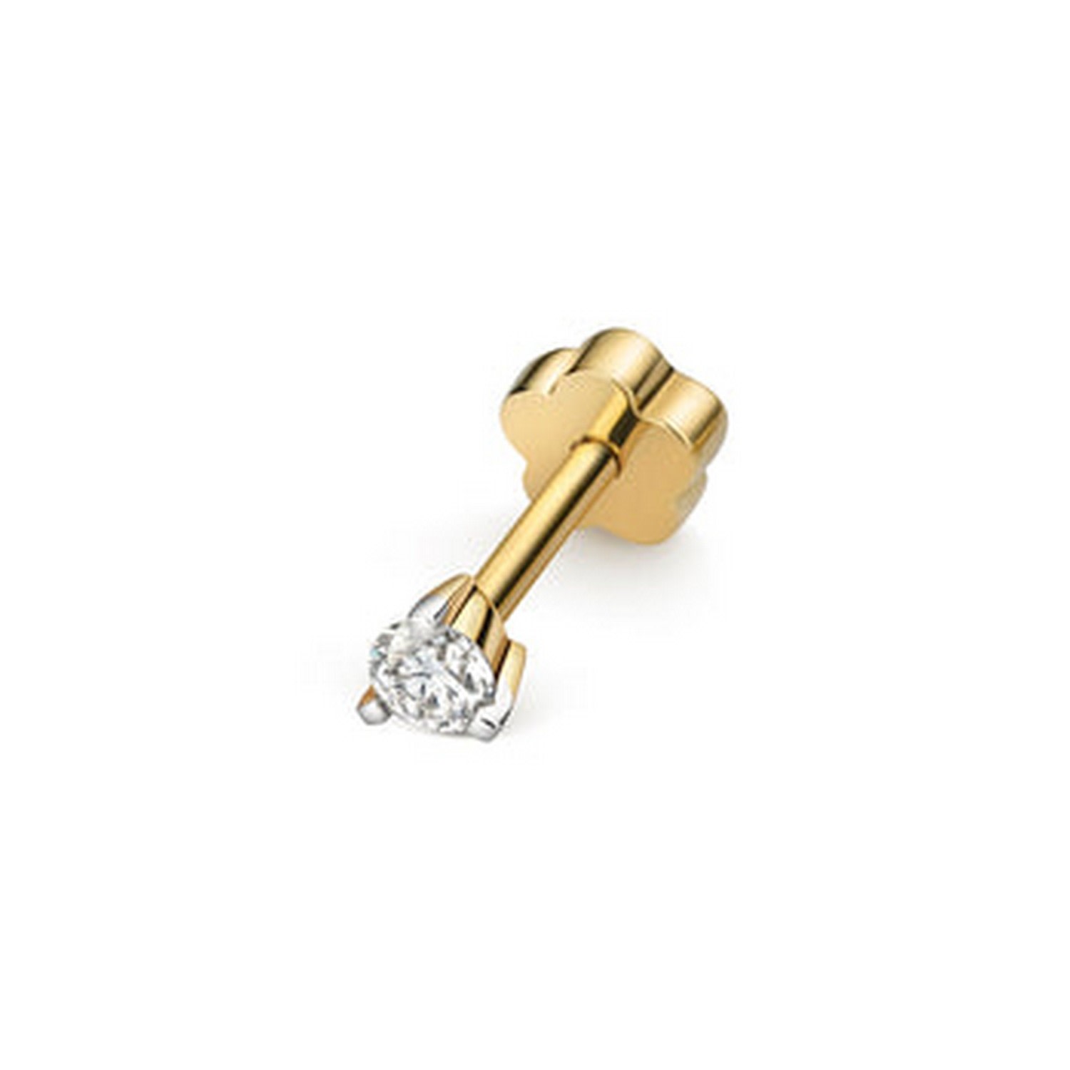 Women’s Solitaire Diamond Cartilage Claw Stud In Gold Cervin Blanc