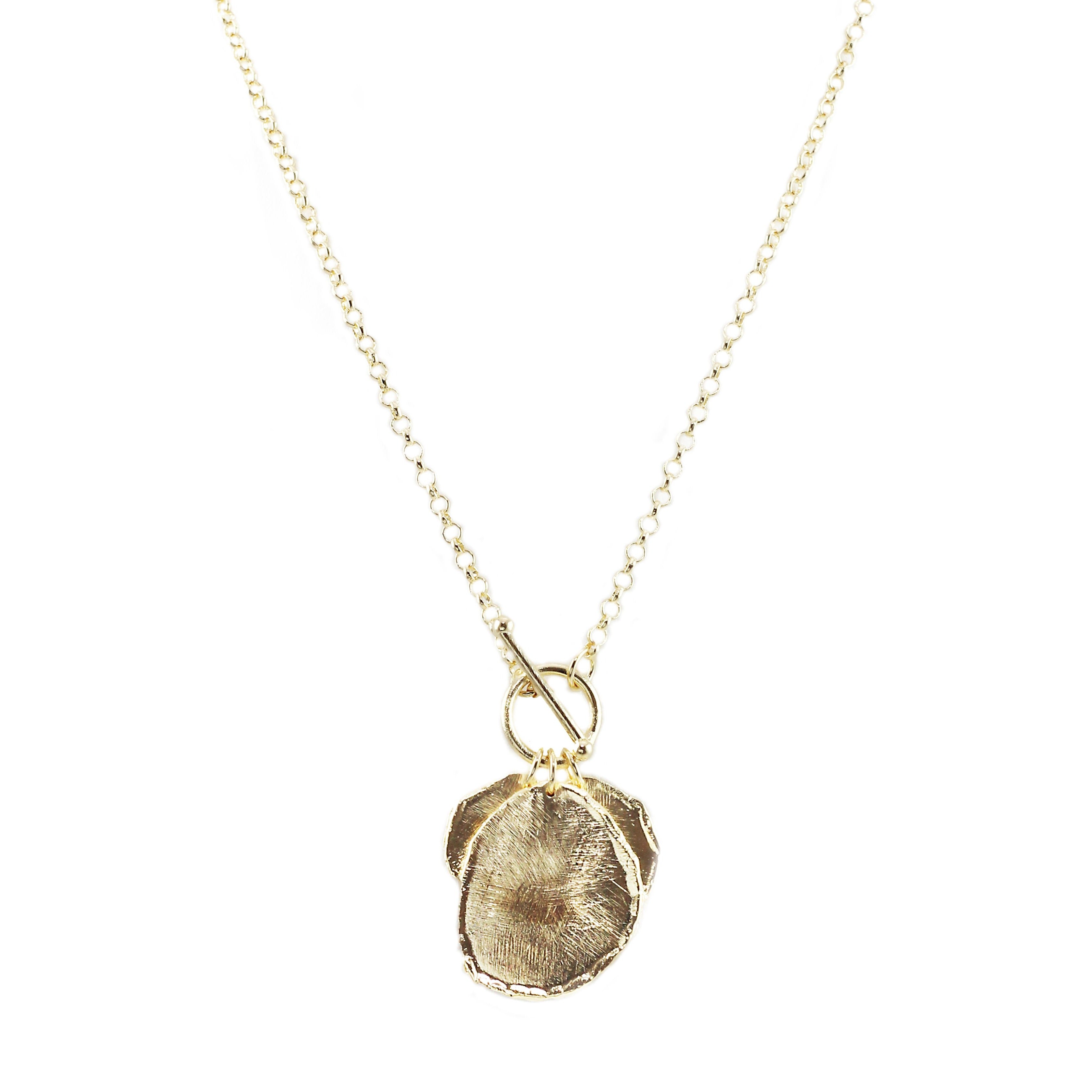 Marcia Moran Women's Gold Suz Textured Coin Necklace
