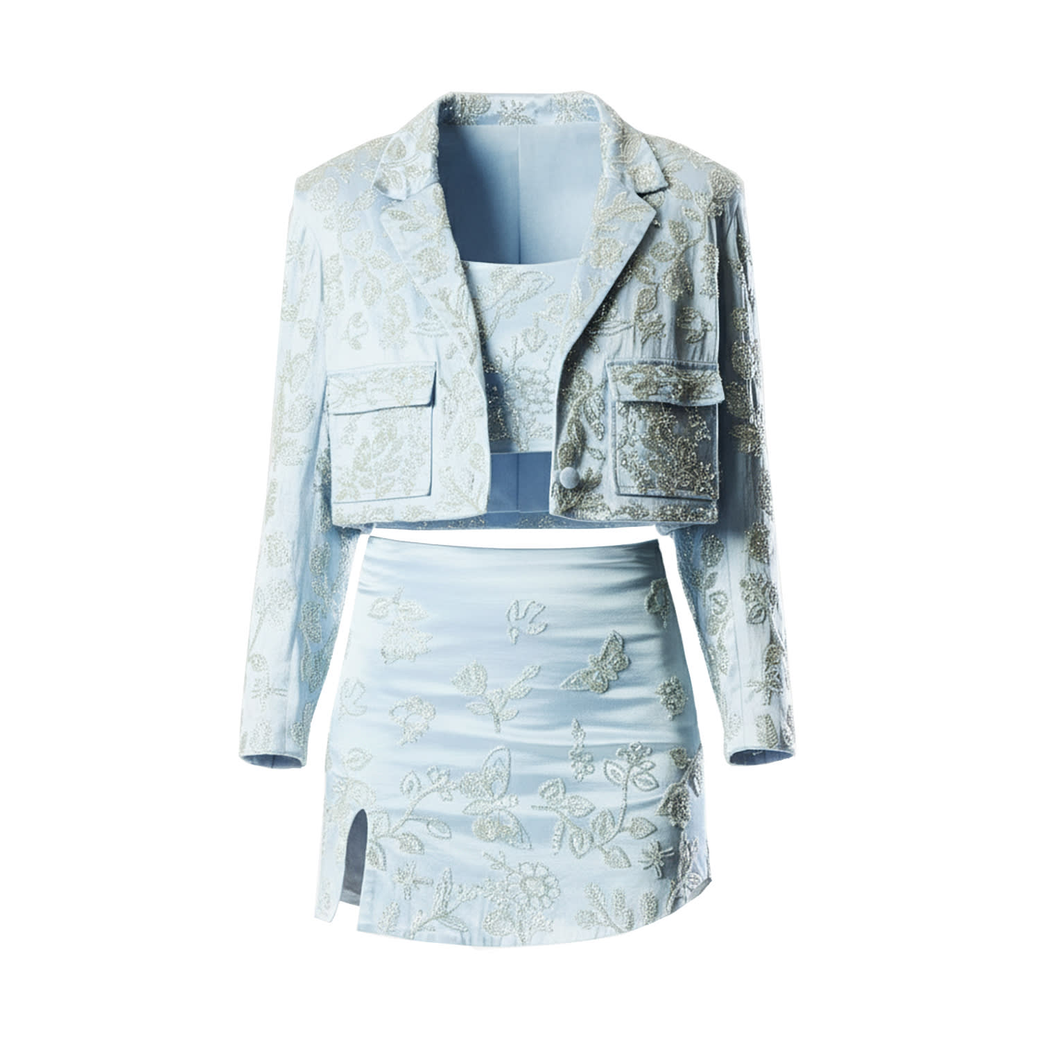 Women's Blue / Silver The Business Suit Powder Blue Blazer | Medium | Songs of Siren