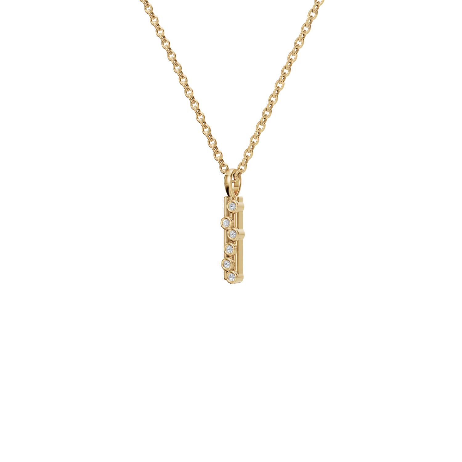 Aya Fine Jewelry Women's White / Yellow / Rose Gold Fourteen Kt Luxe Vertical Diamond Pillar Pendant