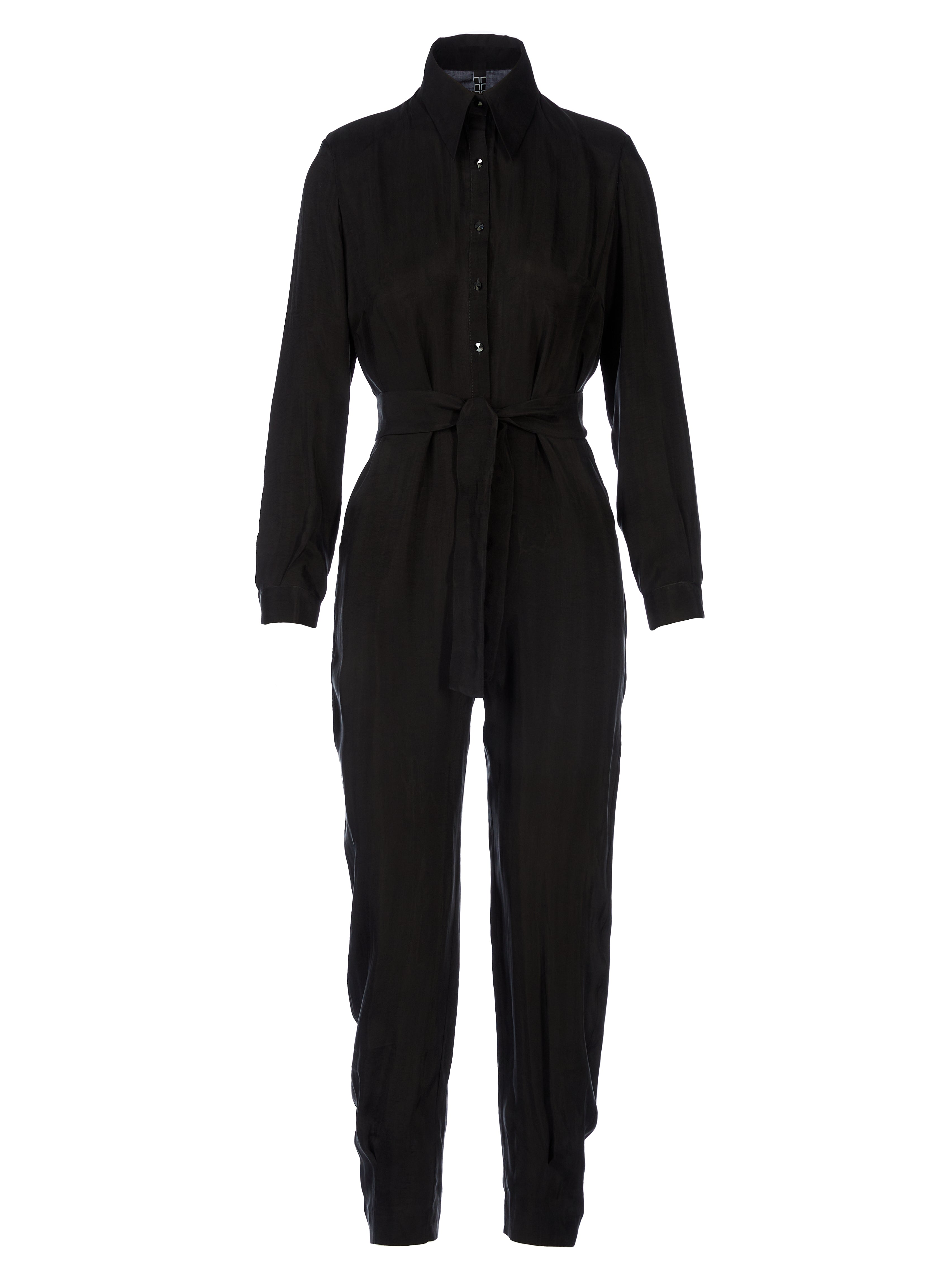 Women’s Black Cupro Jumpsuit Large Tessitura