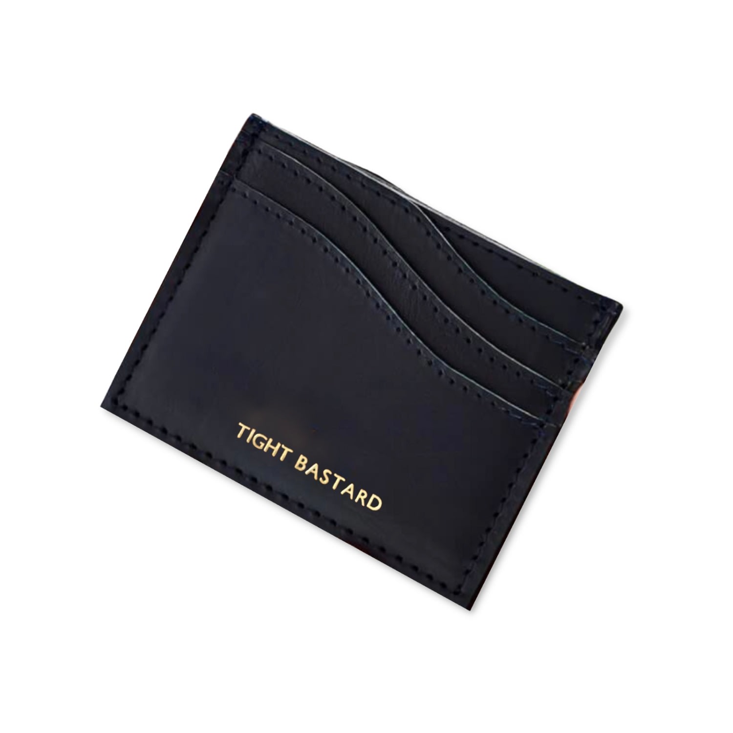 Vida Vida Men's Black Leather Wave Card Holder - Tight Bastard