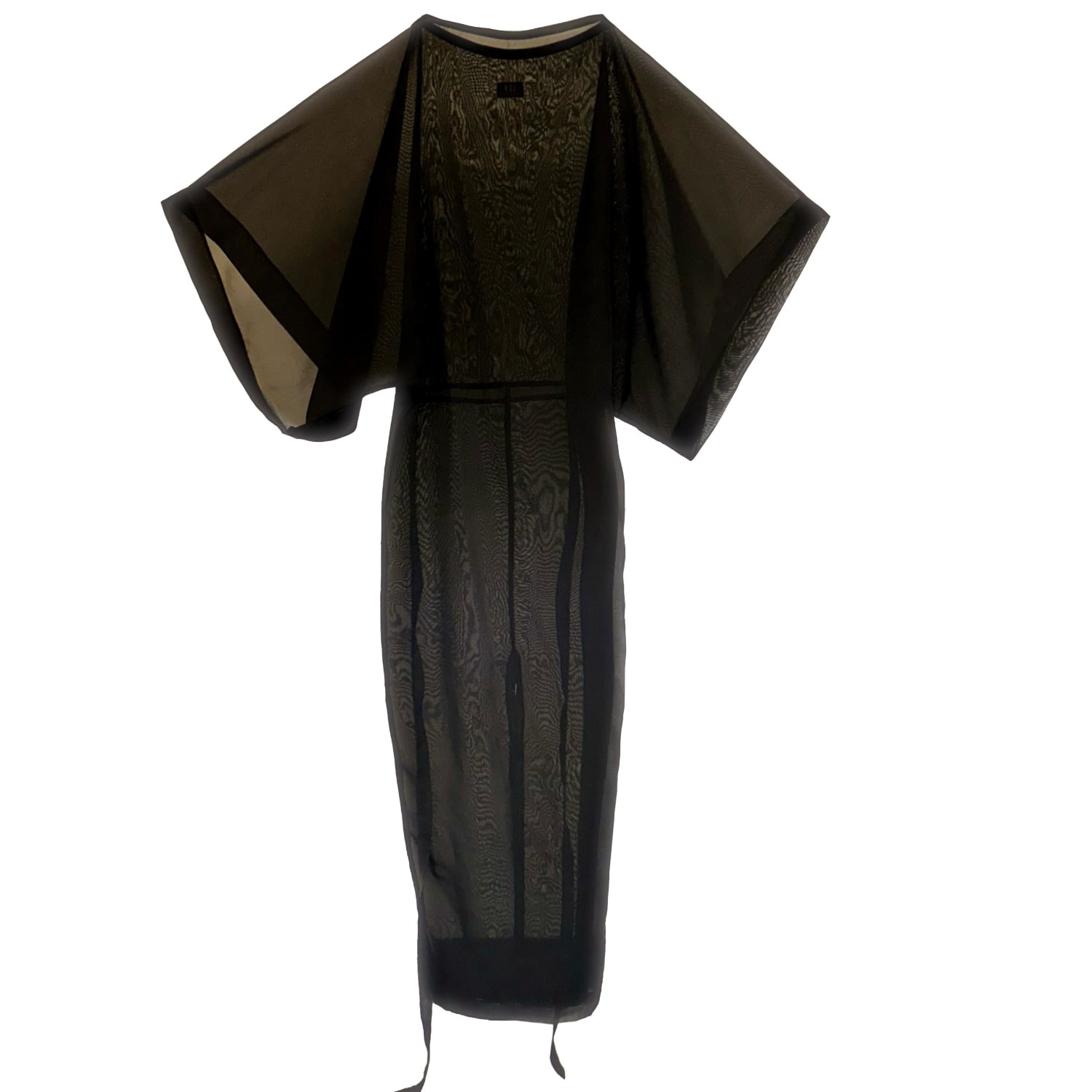 Chuks Collins Women's Diaphanous Bat Wing Black Dress