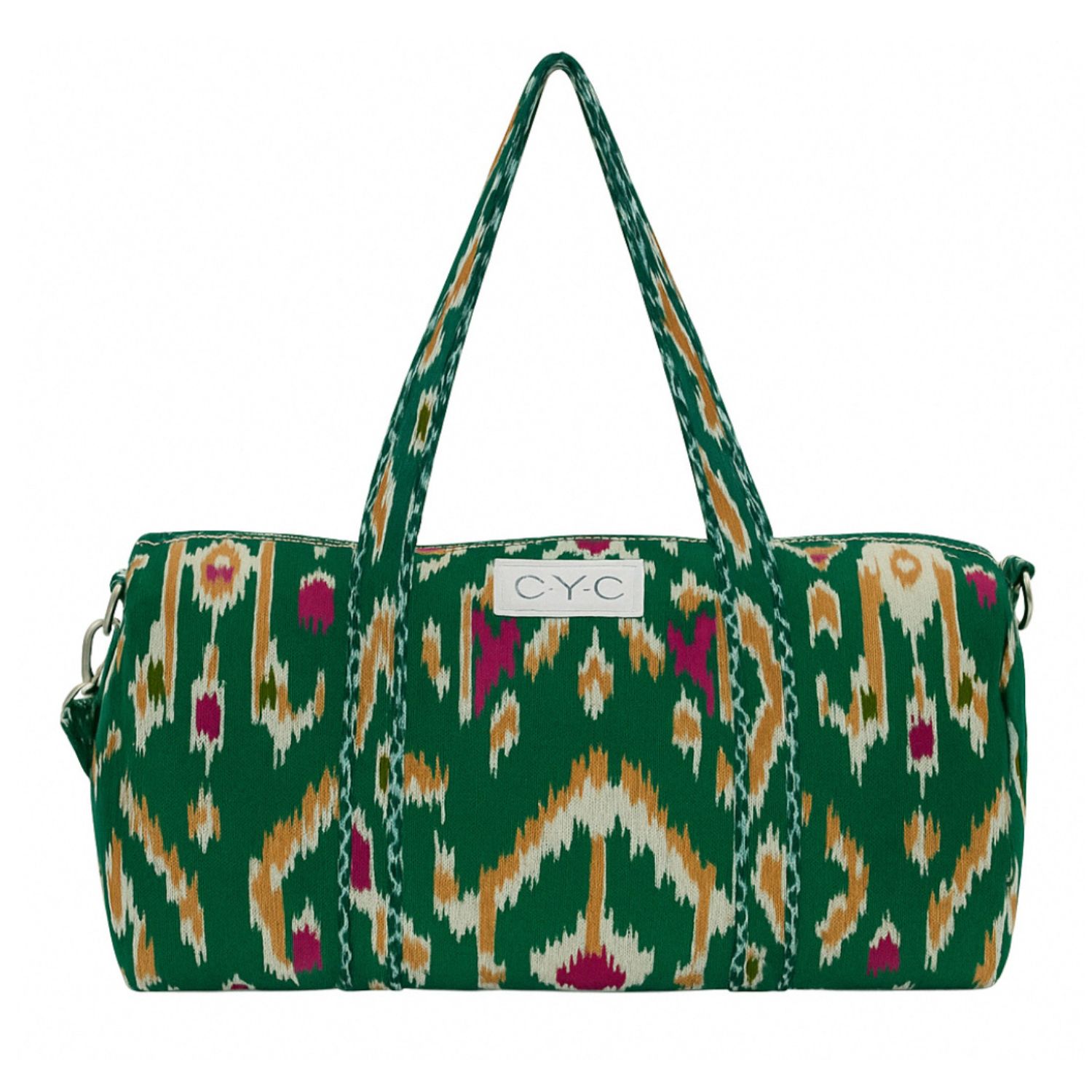 Conscious Yoga Collective Black / Green The Ikat Velvet Weekender In Green