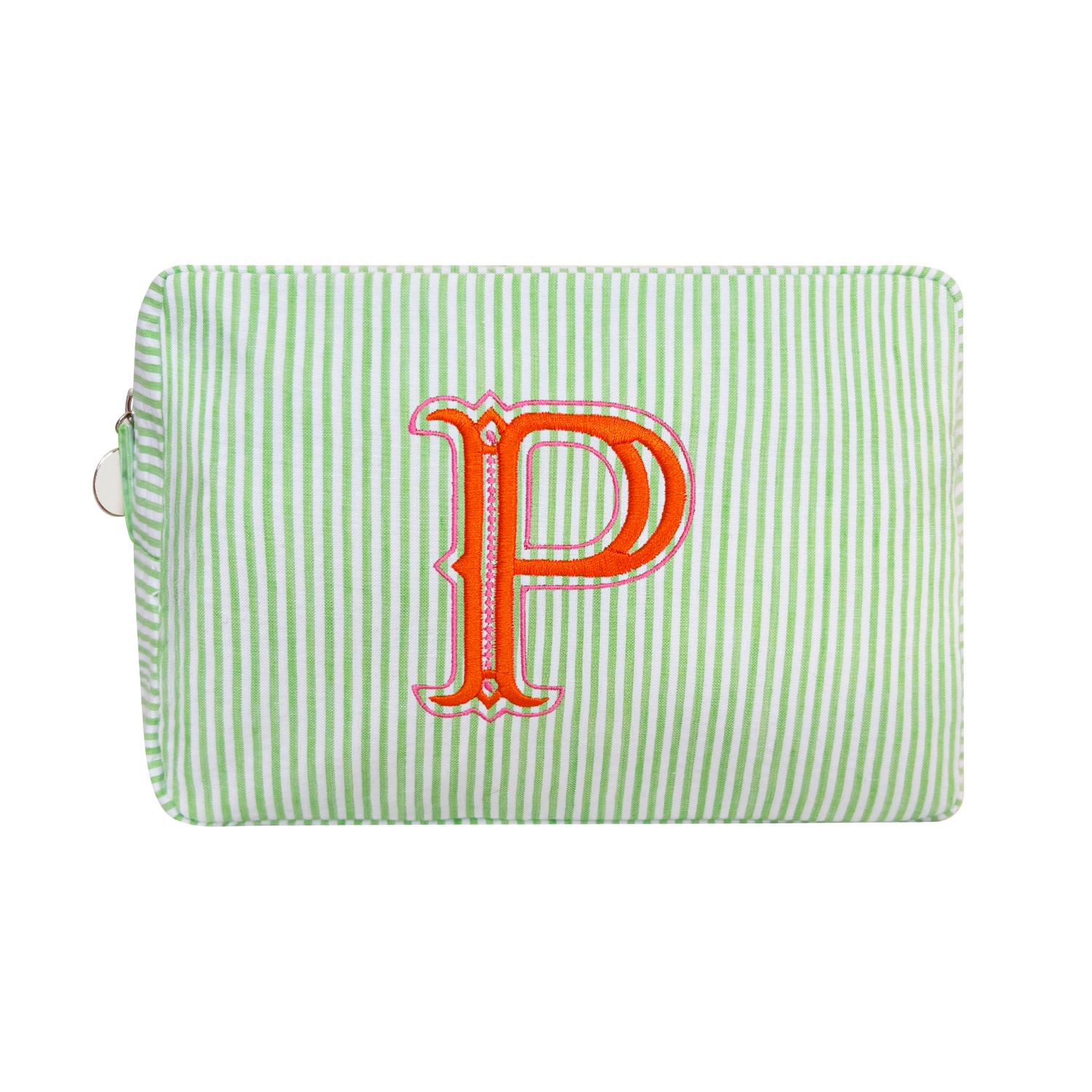 Lilly Loves Green P Alphabet Cosmetic Bag In Green