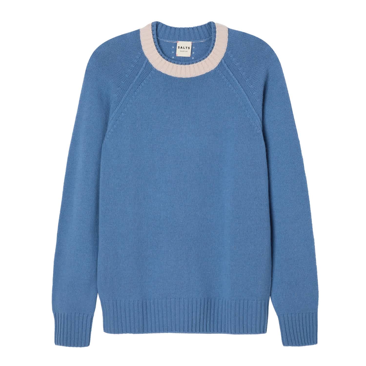Double Neck Trim Crew Neck Sweater | SALTS cashmere | Wolf & Badger