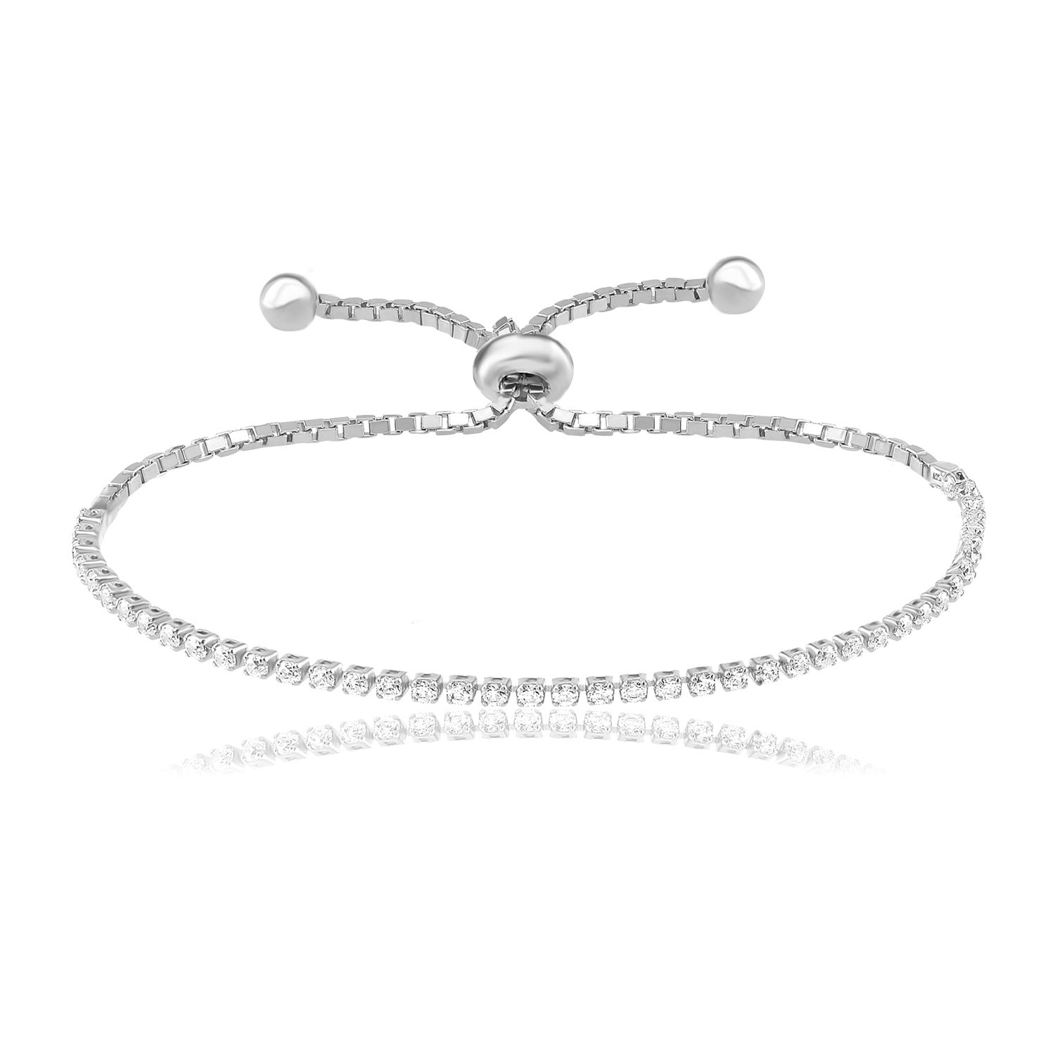 By Eda Dogan Women's Elegant Contemporary Tennis Bracelet - Silver