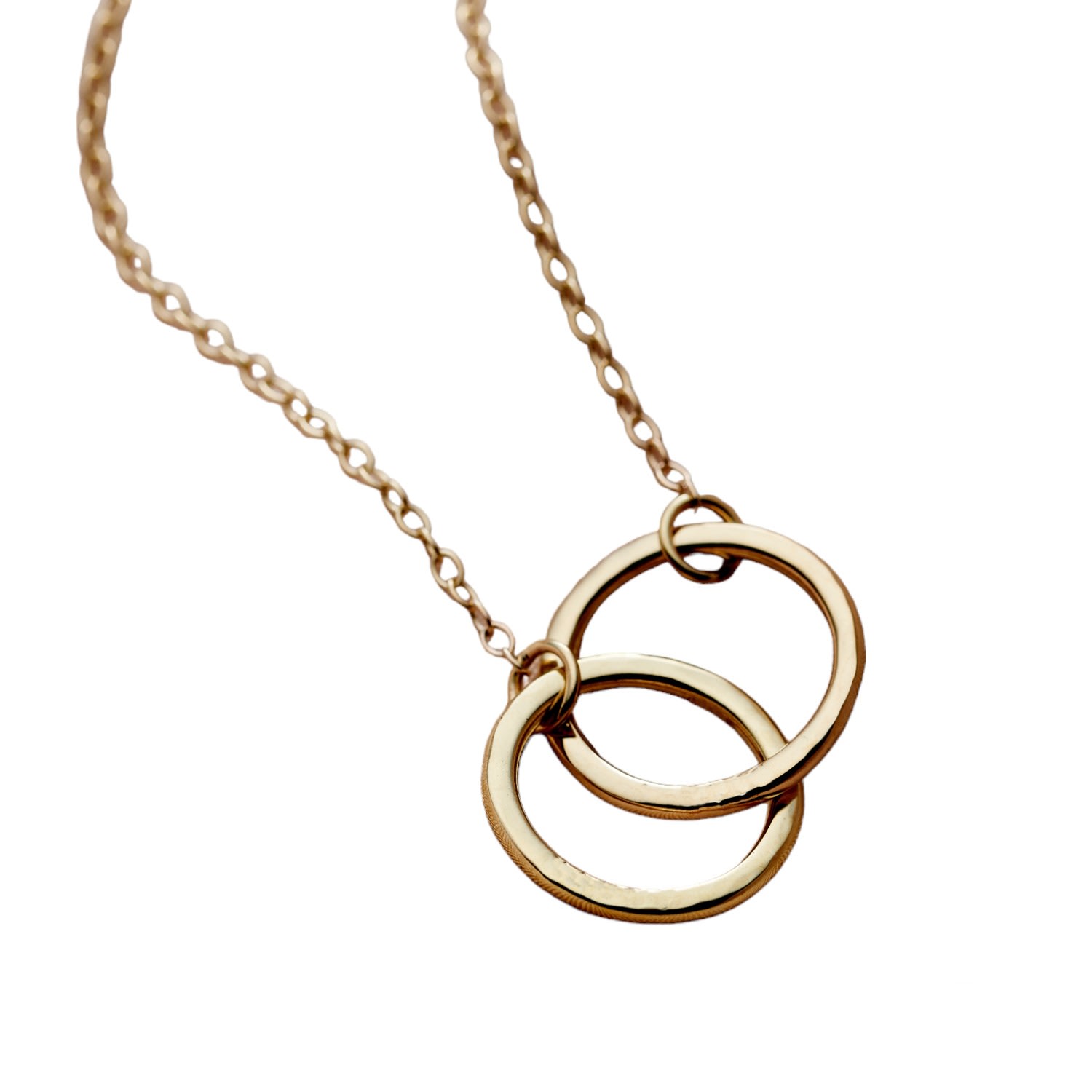 Women’s Gold Medium Double Hoop Necklace Posh Totty Designs