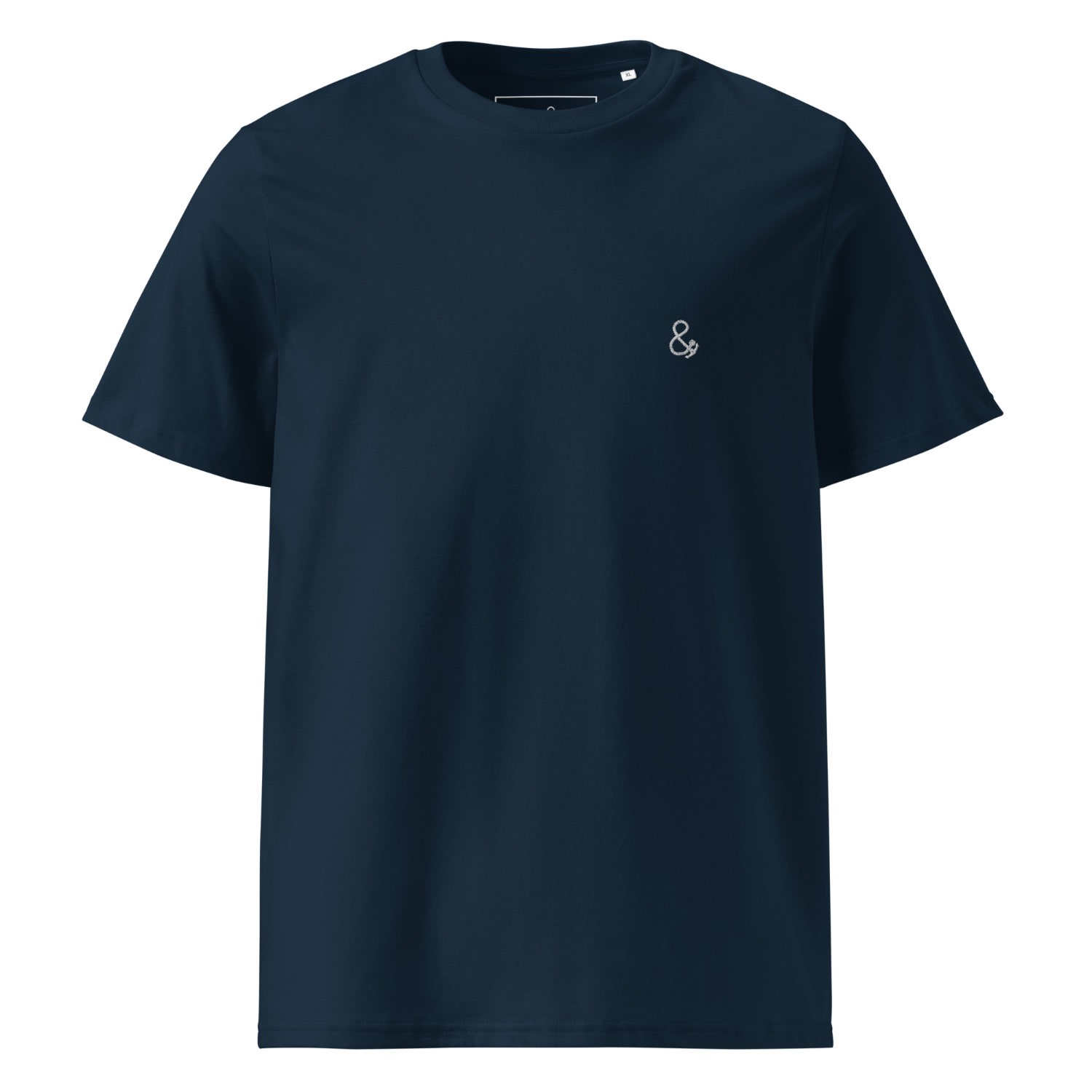Anchor & Crew Blue French Navy Ampersand Signature Organic Cotton Embroidered T-shirt - Women In Blue