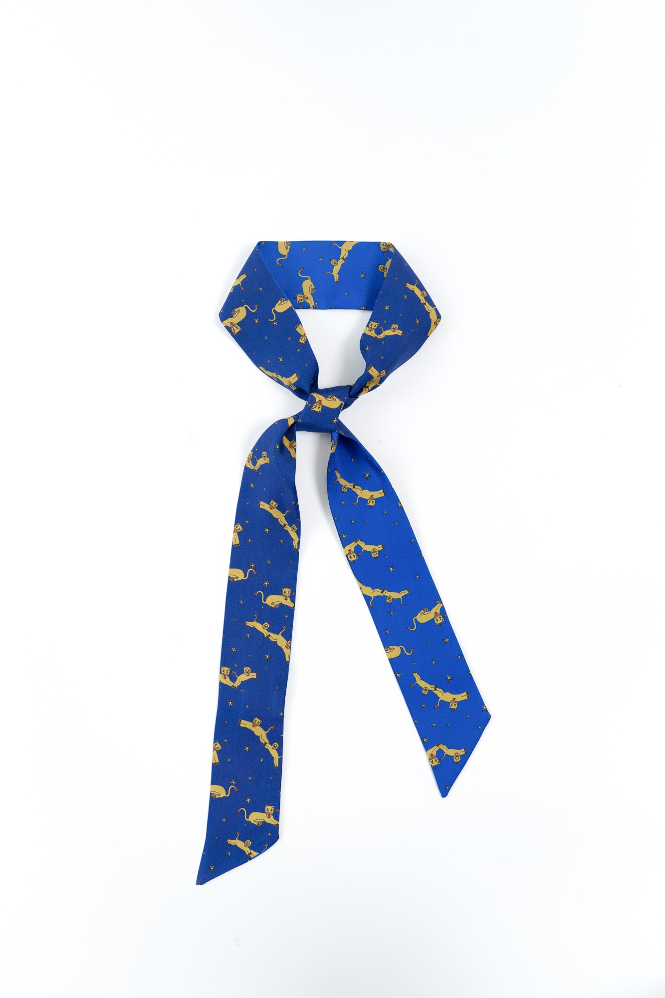 Lost Pattern Nyc Women's Blue "journey" Silk Twilly Scarf By Shantall Lacayo