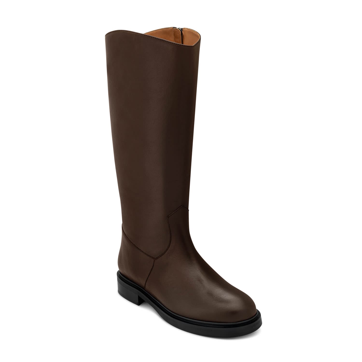 Women's Bergen Wide Calf Riding Boot In Smooth Calf Leather In Dark Brown | 4 Uk | New Amendment