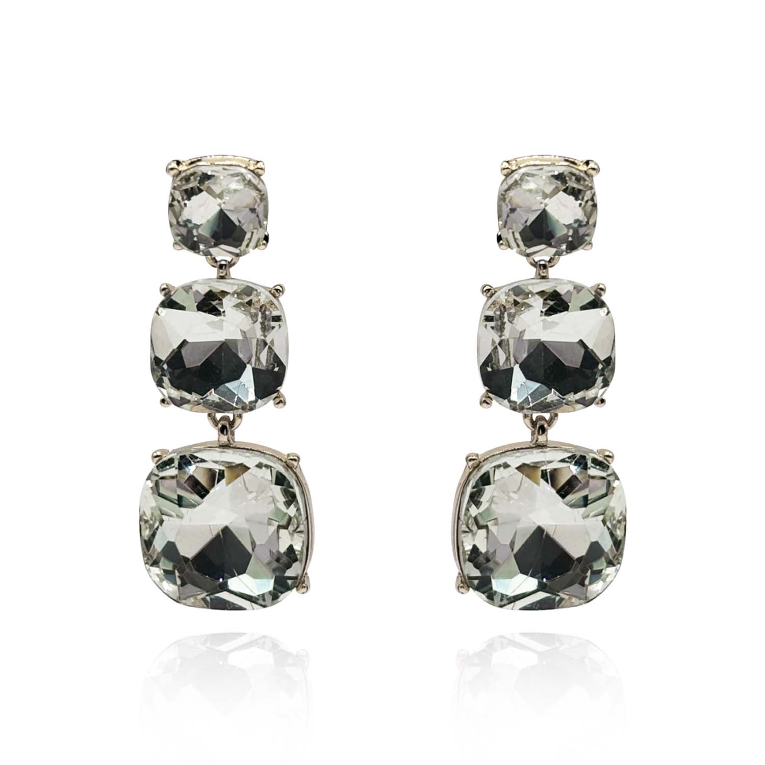 Michael Nash Jewelry Women's Neutrals / Gold Triple Cushion Shape Crystal Drop
