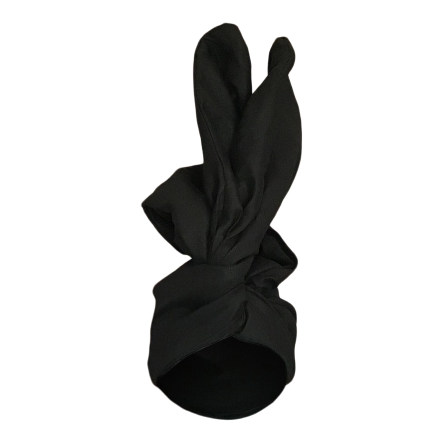 Romer Millinery Women's Twisturban Turban Black Handkerchief Linen In Black