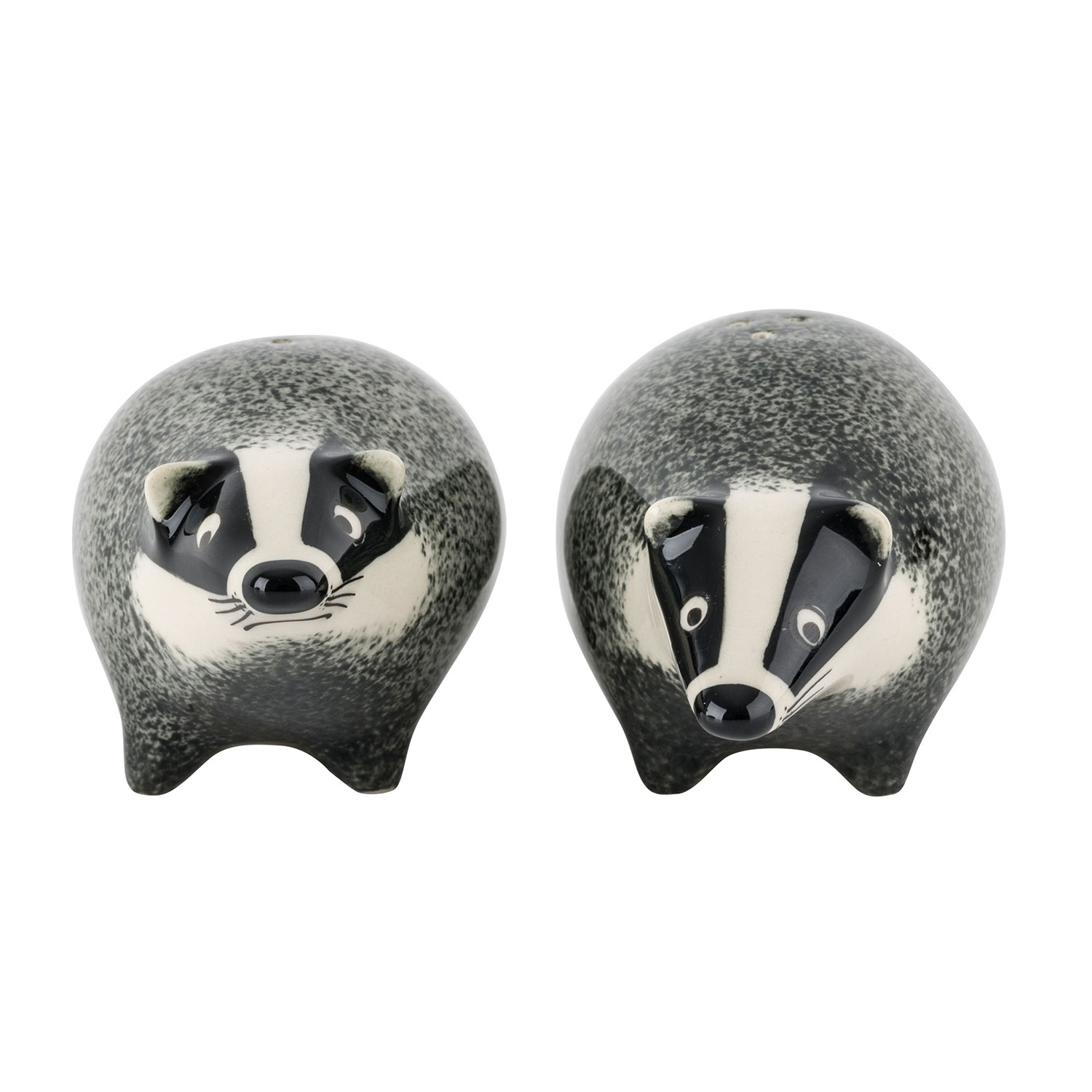 Black / Grey / White Badger Salt And Pepper Shakers | Hannah Turner