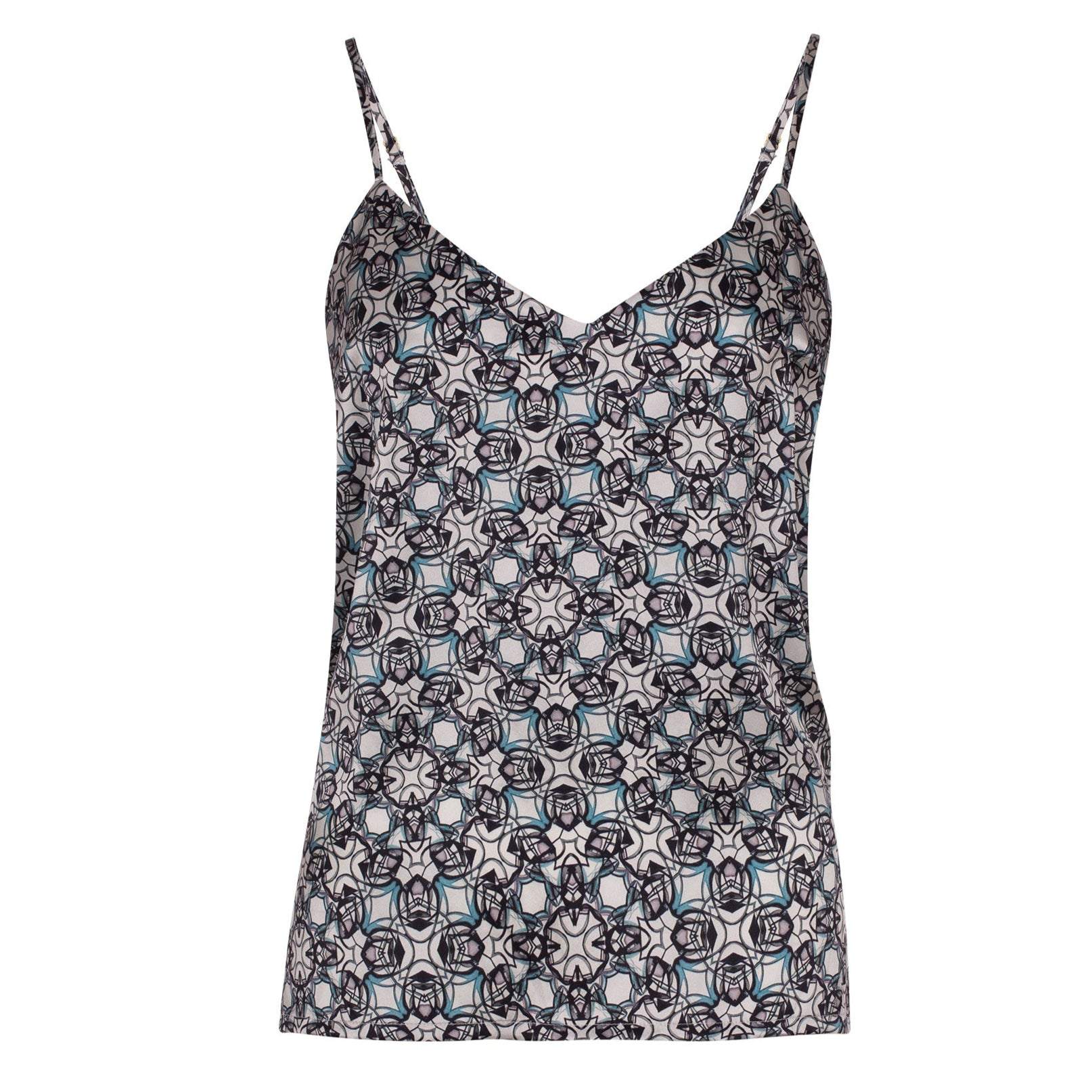 Nokaya Women's Black Crystal Neo Geo Silk Camisole In Black