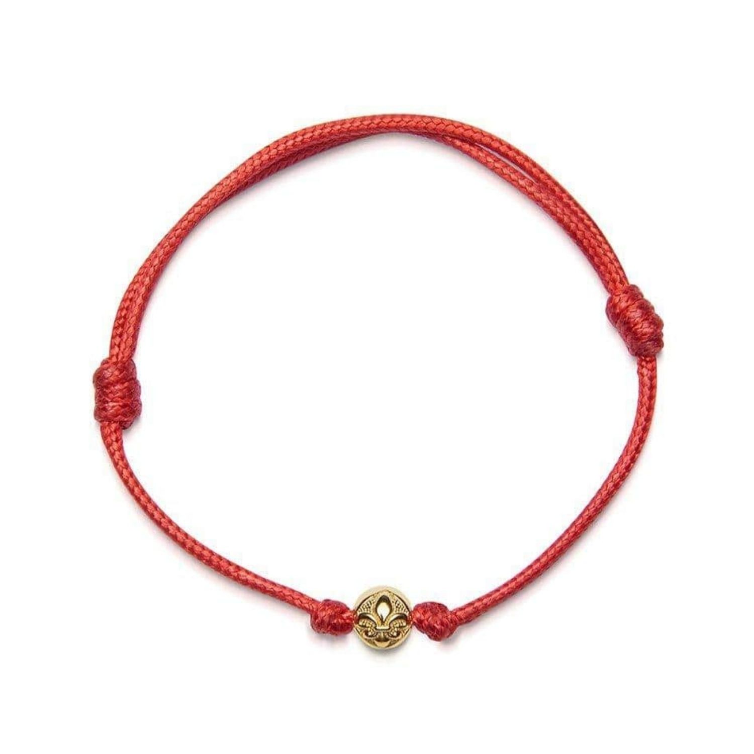 Nialaya Men's Red String Bracelet With Gold